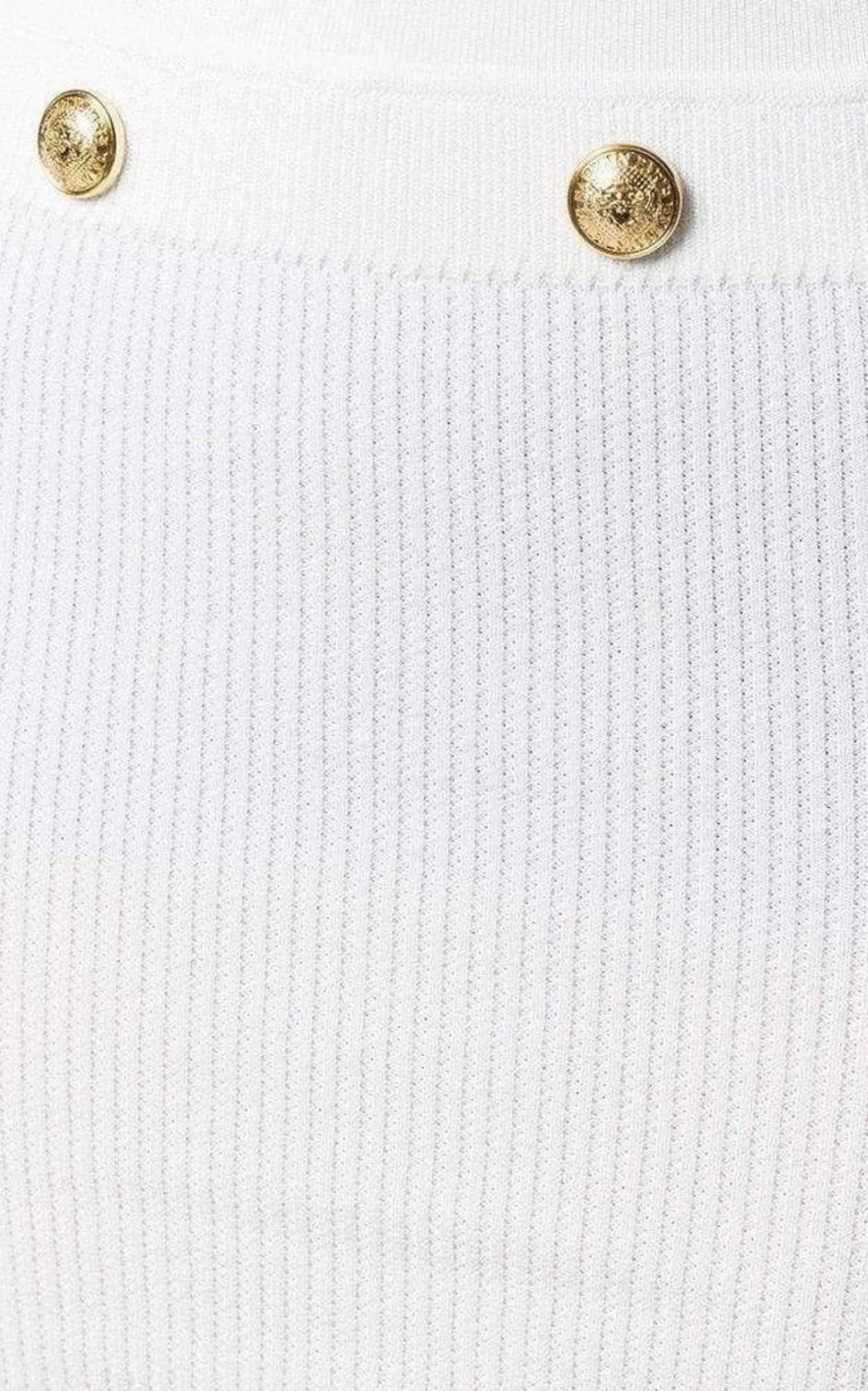 Button-Embellished Ribbed Stretch-knit Mini Skirt