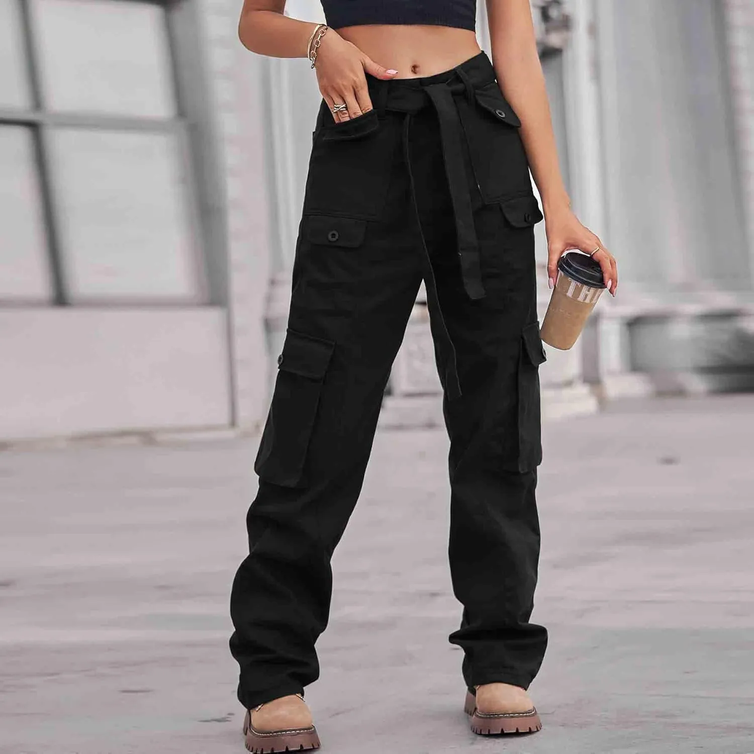 BXCNCKD Women's Wide Leg Overalls Trousers Street Style Gradient Jeans Women's High Waist Loose Wide Leg Jeans Hippie Jeans