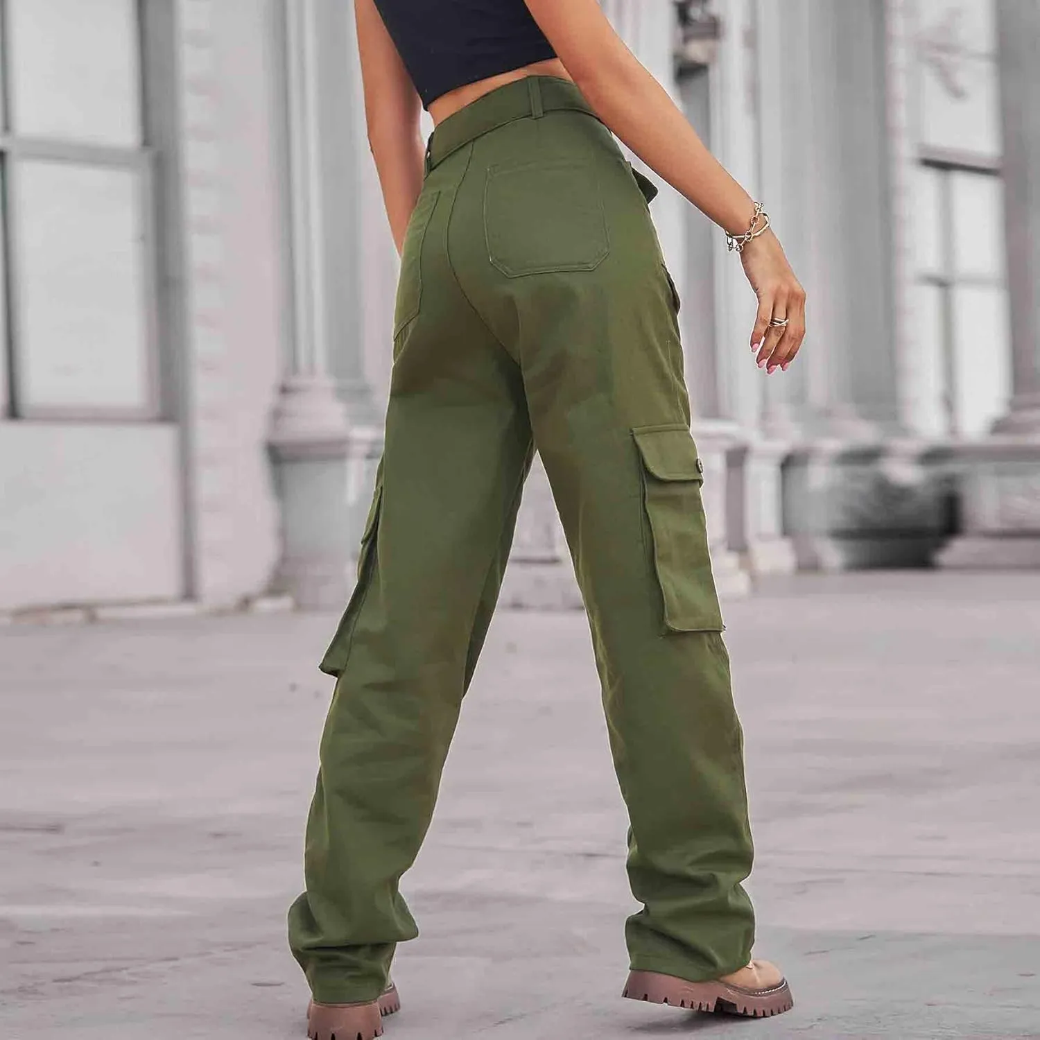 BXCNCKD Women's Wide Leg Overalls Trousers Street Style Gradient Jeans Women's High Waist Loose Wide Leg Jeans Hippie Jeans