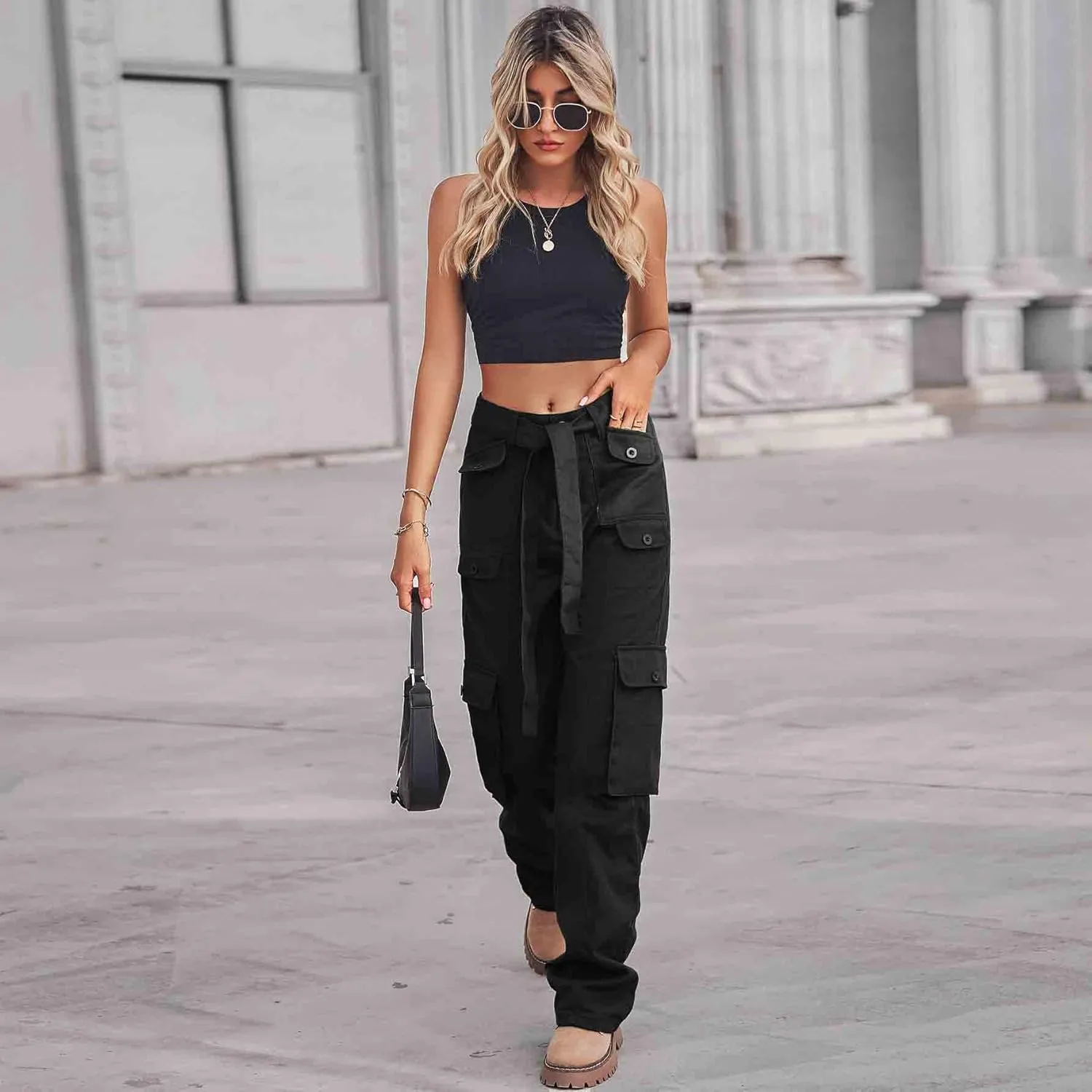 BXCNCKD Women's Wide Leg Overalls Trousers Street Style Gradient Jeans Women's High Waist Loose Wide Leg Jeans Hippie Jeans