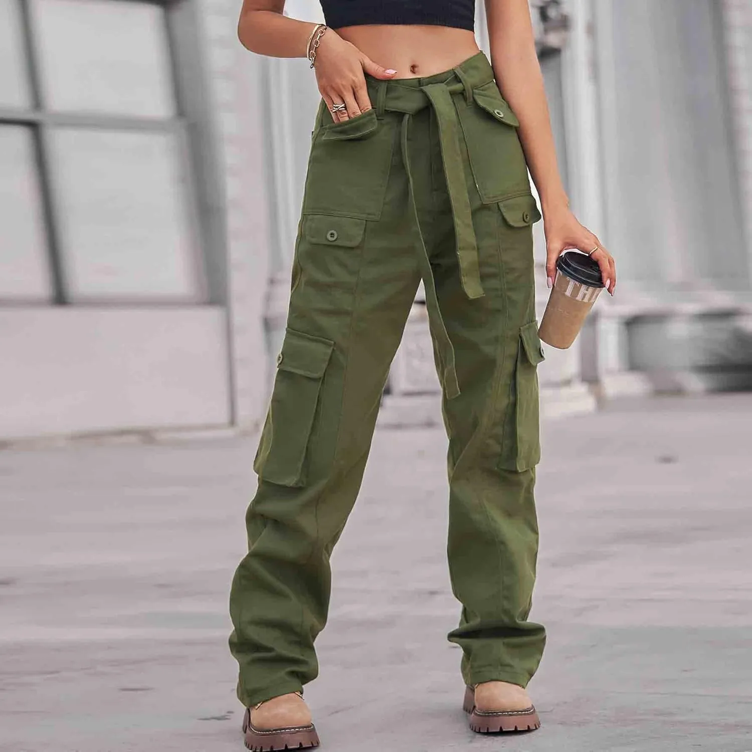 BXCNCKD Women's Wide Leg Overalls Trousers Street Style Gradient Jeans Women's High Waist Loose Wide Leg Jeans Hippie Jeans