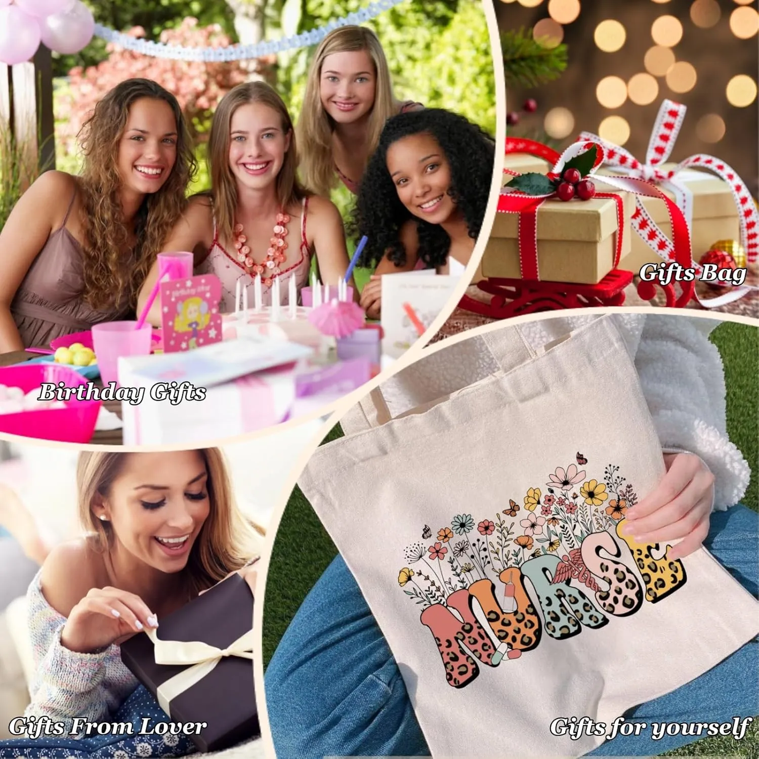 Canvas Tote Bags Teacher Appreciation Gifts Aesthetic Travel Beach Bag Cute Reusable Grocery Shopping Bag