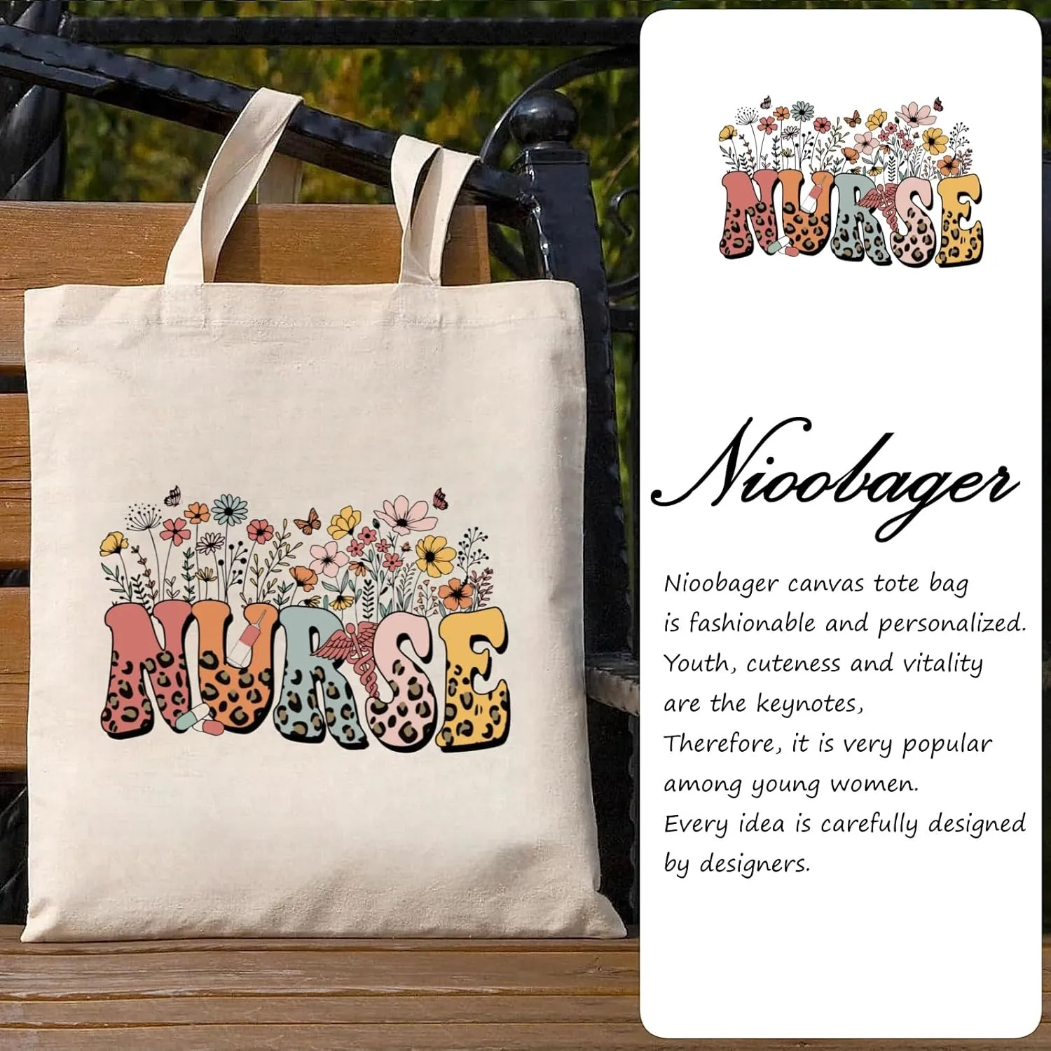 Canvas Tote Bags Teacher Appreciation Gifts Aesthetic Travel Beach Bag Cute Reusable Grocery Shopping Bag