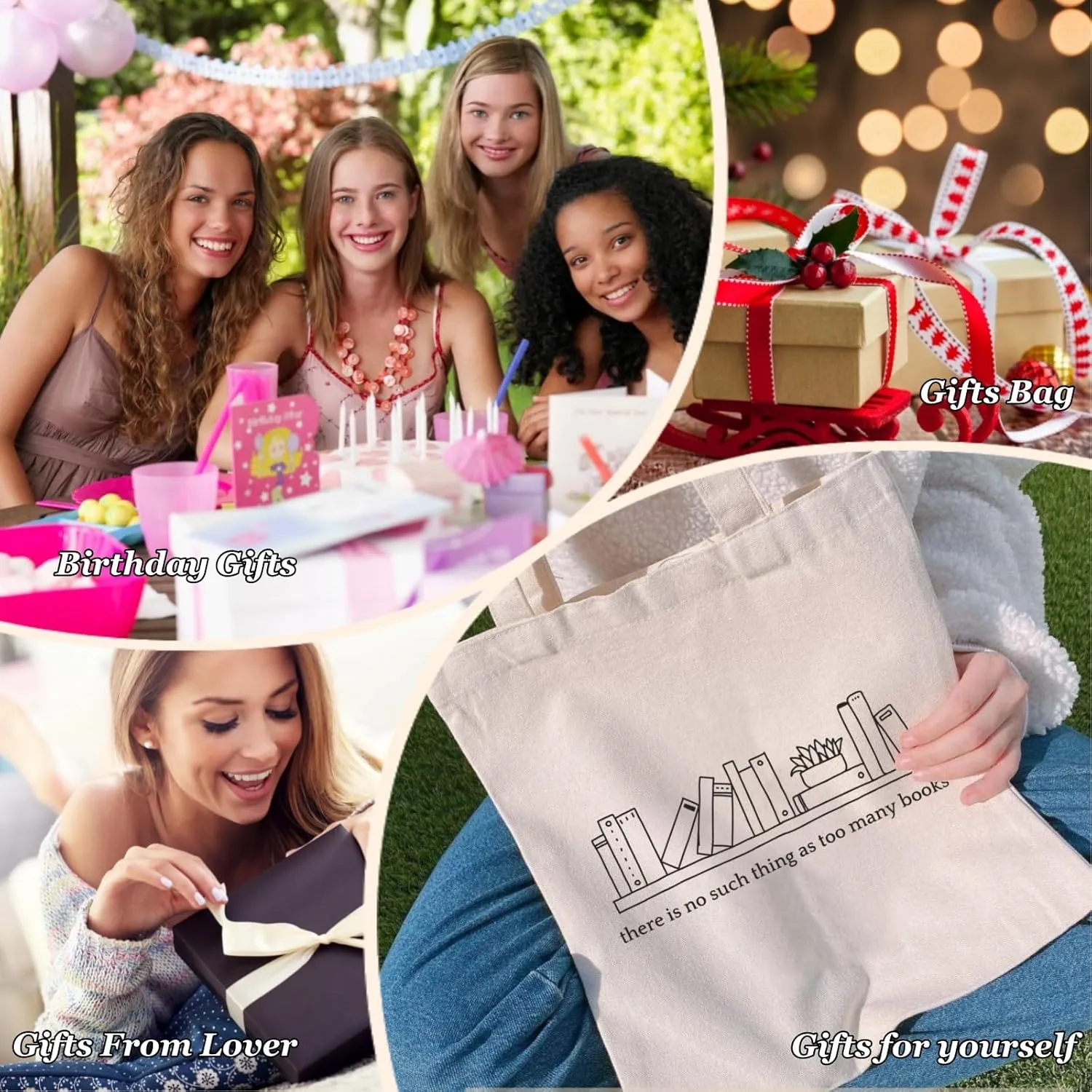 Canvas Tote Bags Teacher Appreciation Gifts Aesthetic Travel Beach Bag Cute Reusable Grocery Shopping Bag