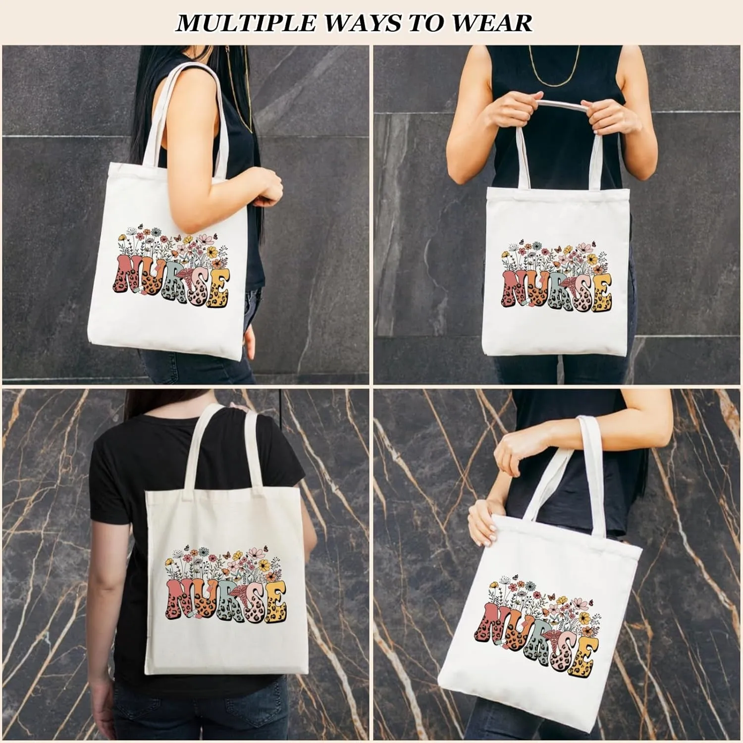 Canvas Tote Bags Teacher Appreciation Gifts Aesthetic Travel Beach Bag Cute Reusable Grocery Shopping Bag