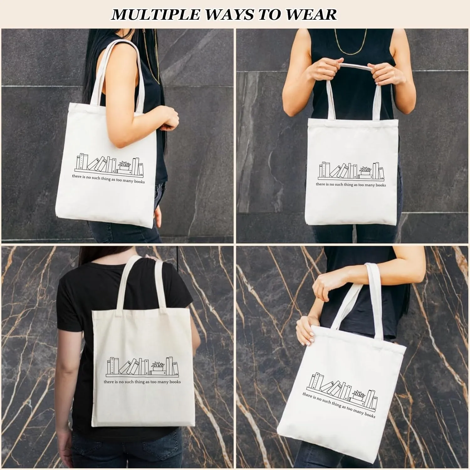 Canvas Tote Bags Teacher Appreciation Gifts Aesthetic Travel Beach Bag Cute Reusable Grocery Shopping Bag