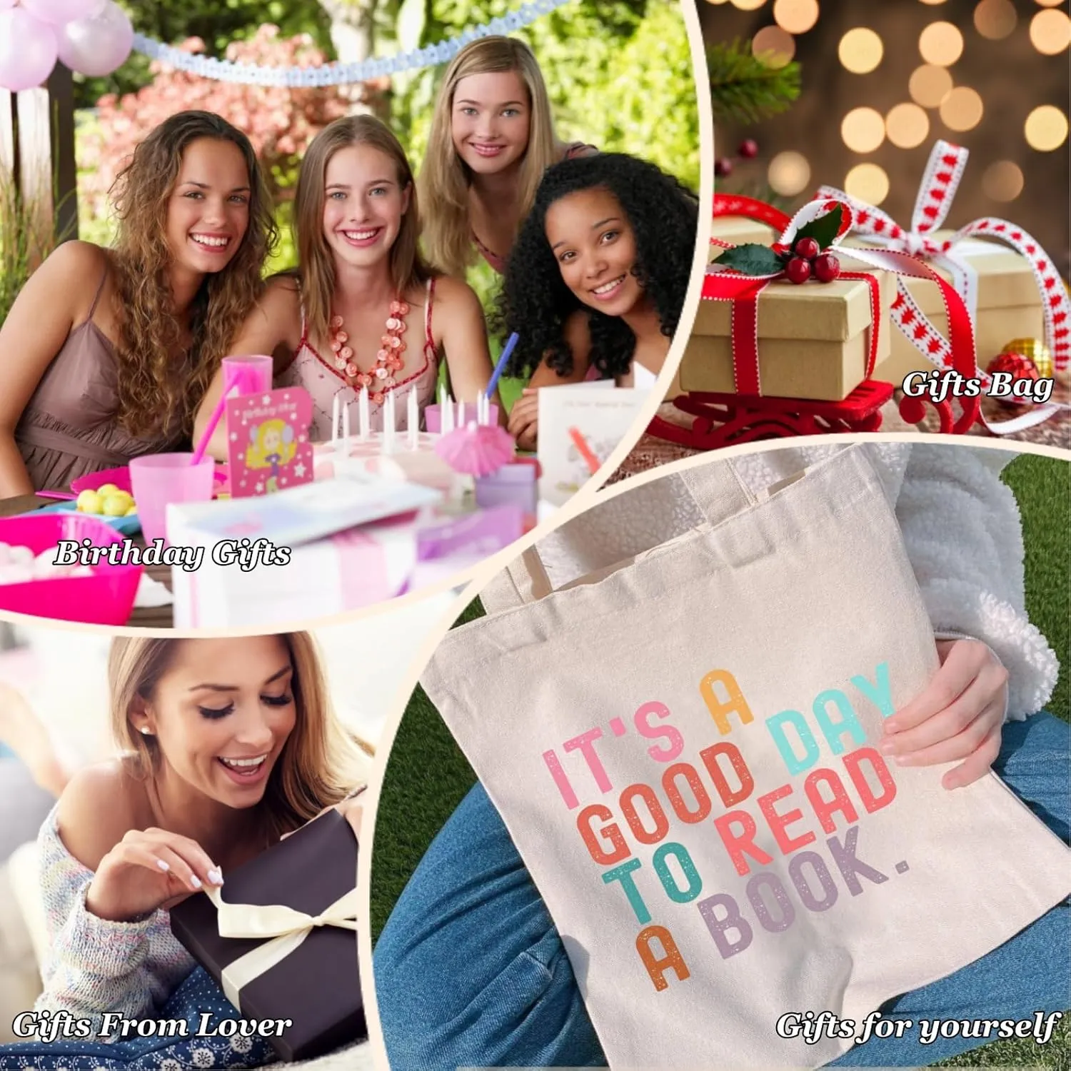 Canvas Tote Bags Teacher Appreciation Gifts Aesthetic Travel Beach Bag Cute Reusable Grocery Shopping Bag