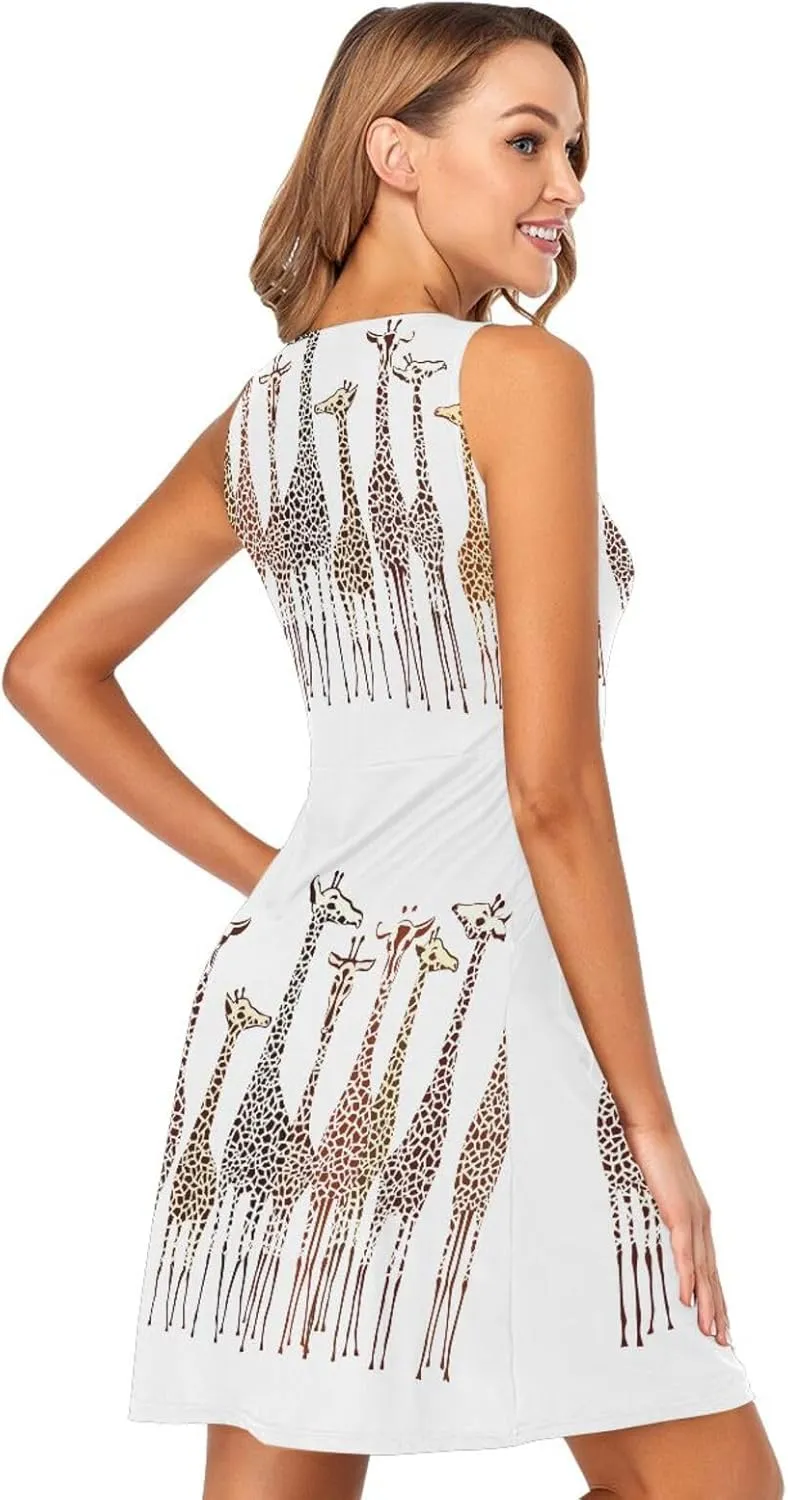 Casual Dresses Women's Summer Sleeveless Swing Pockets Cover Up Sundress(S-2XL)