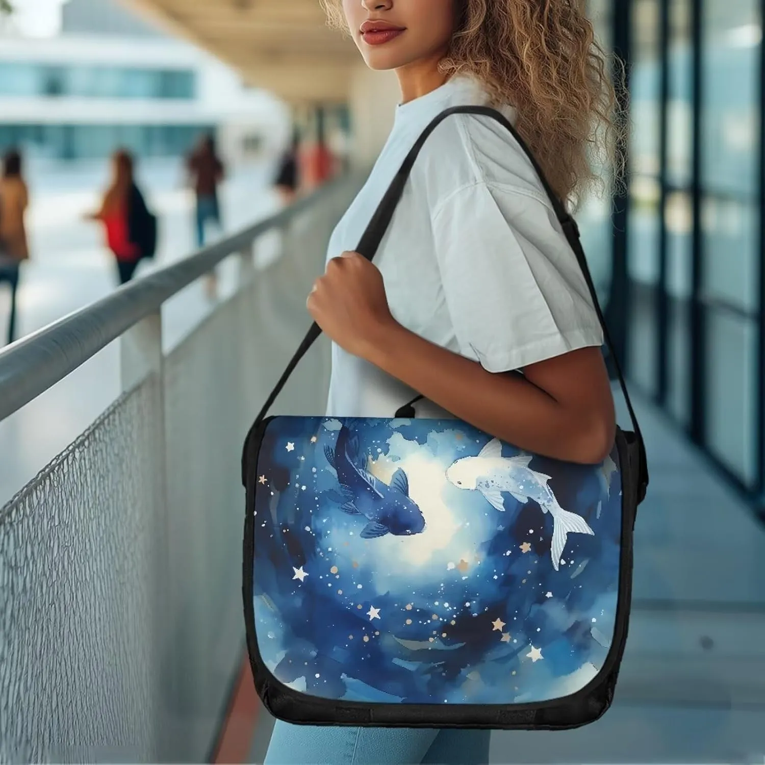 Casual Flap Crossbody Bag Unisex Messenger Bag Outdoors Shoulder Bag with Adjustable Strap Large Reusable Bag