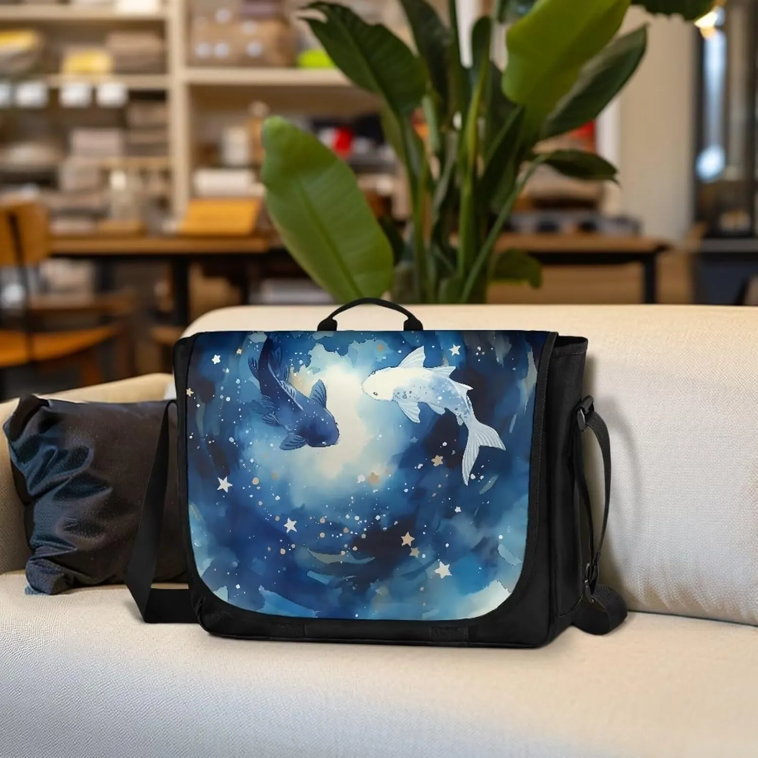 Casual Flap Crossbody Bag Unisex Messenger Bag Outdoors Shoulder Bag with Adjustable Strap Large Reusable Bag