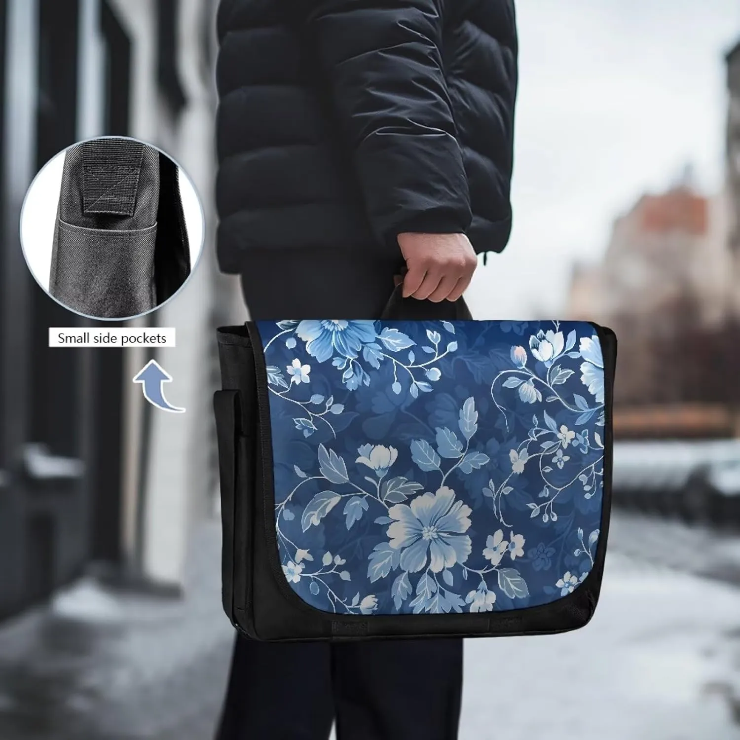 Casual Flap Crossbody Bag Unisex Messenger Bag Outdoors Shoulder Bag with Adjustable Strap Large Reusable Bag