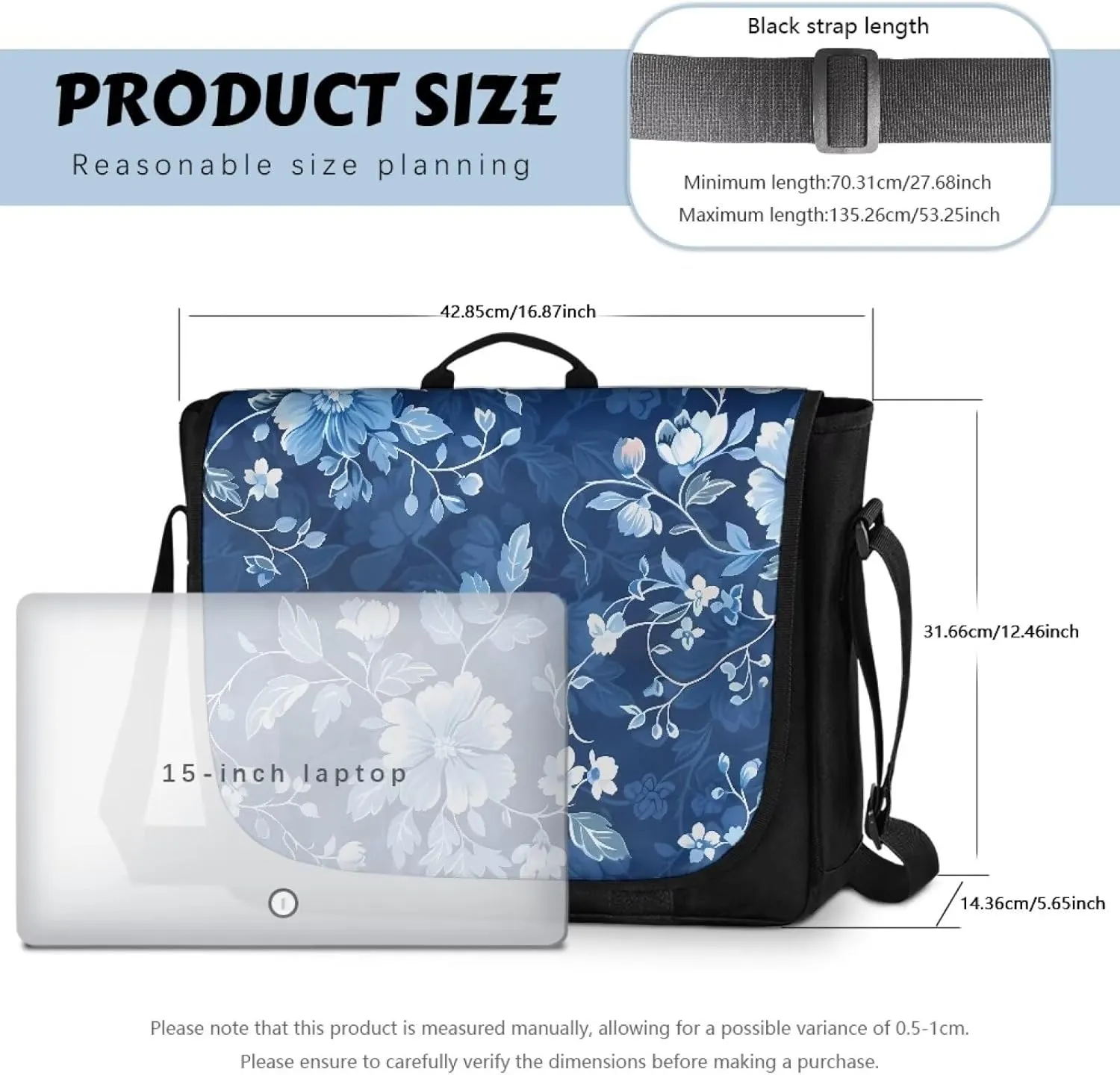 Casual Flap Crossbody Bag Unisex Messenger Bag Outdoors Shoulder Bag with Adjustable Strap Large Reusable Bag