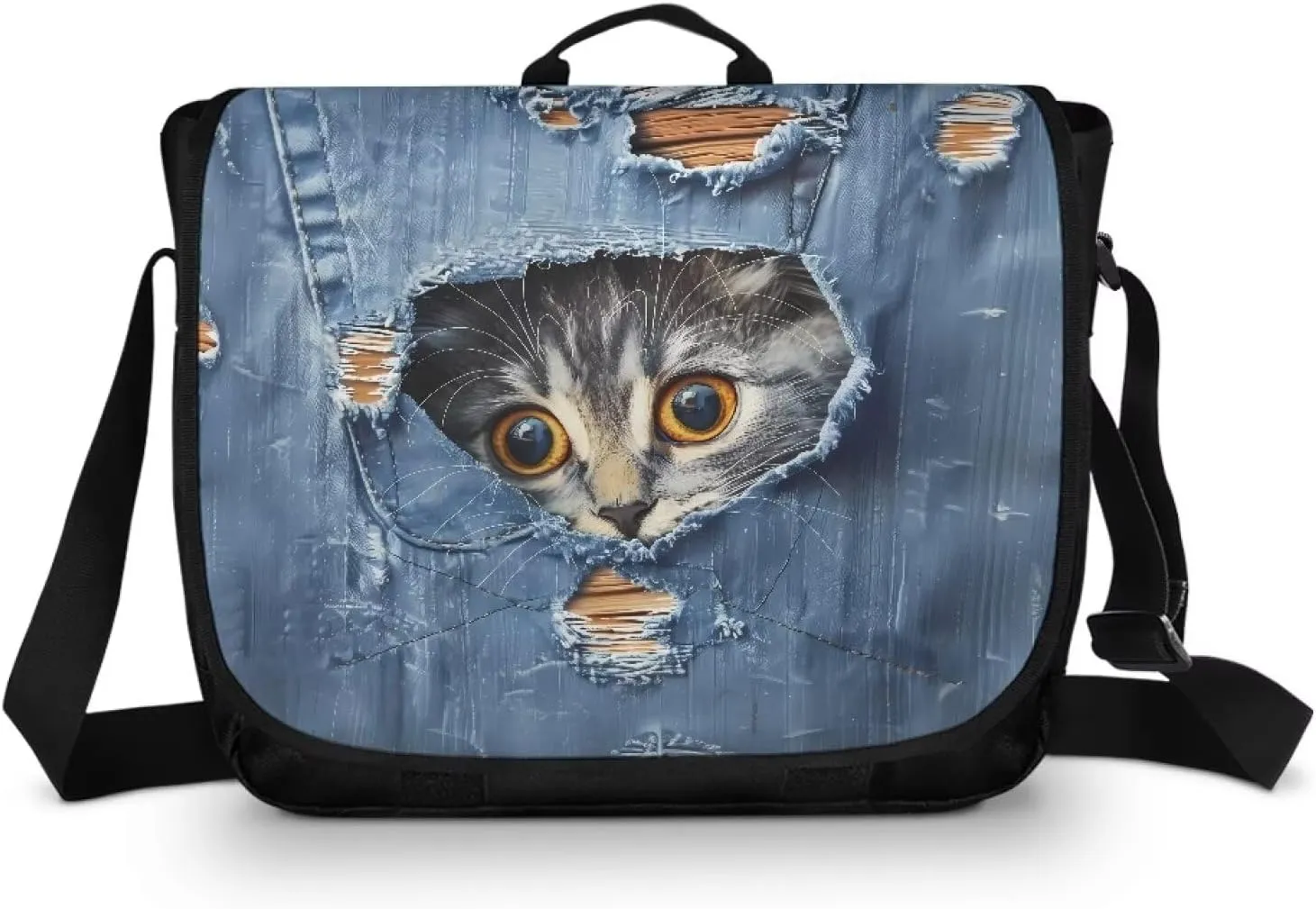 Casual Flap Crossbody Bag Unisex Messenger Bag Outdoors Shoulder Bag with Adjustable Strap Large Reusable Bag