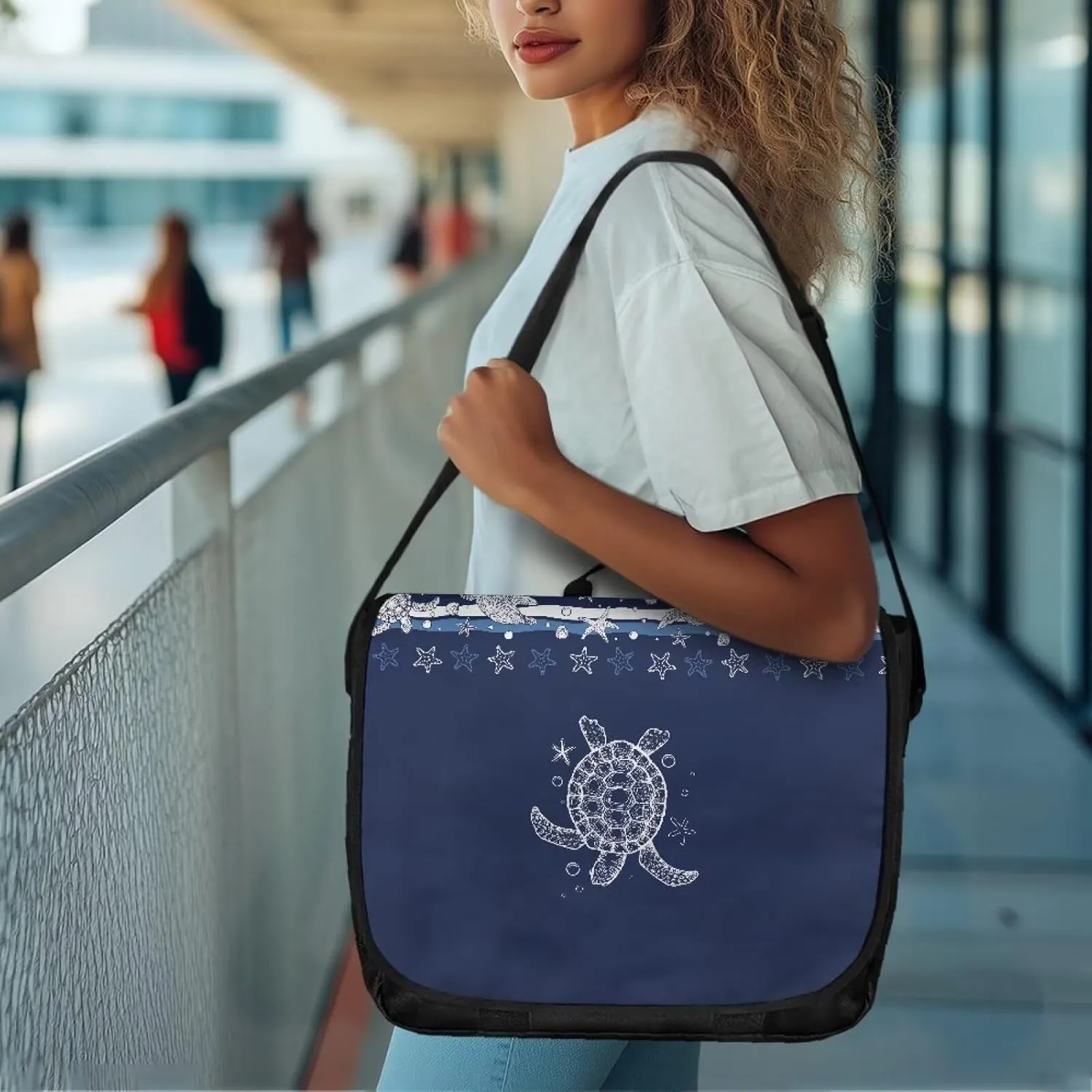 Casual Flap Crossbody Bag Unisex Messenger Bag Outdoors Shoulder Bag with Adjustable Strap Large Reusable Bag