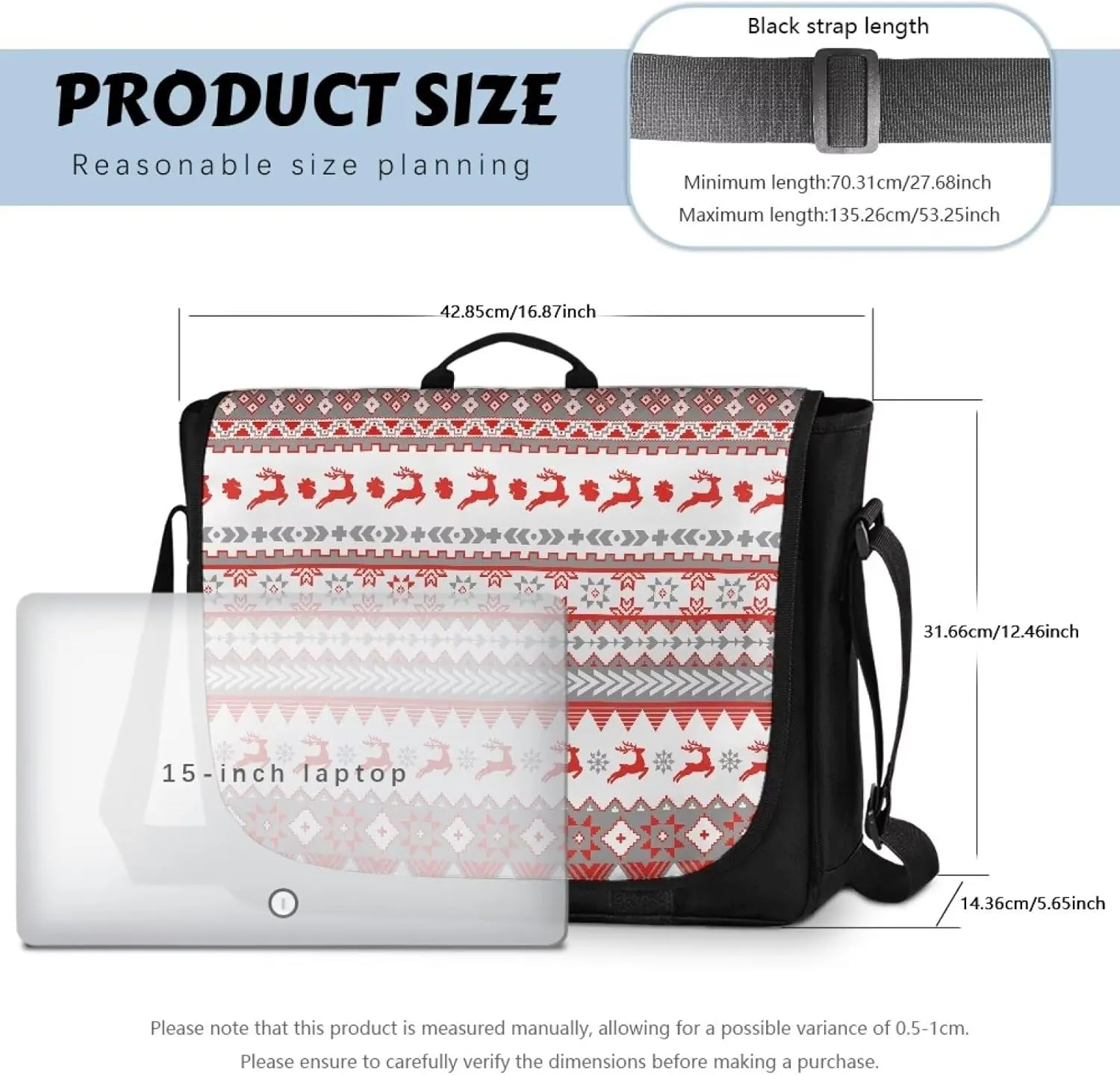 Casual Flap Crossbody Bag Unisex Messenger Bag Outdoors Shoulder Bag with Adjustable Strap Large Reusable Bag