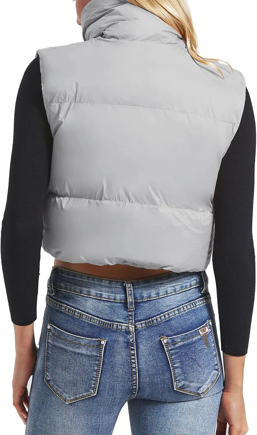Century Star Cropped Puffer Vest Women's Outerwear Vests Puffy Sleeveless 2024 Quilted Christmas Vest Tops Jackets Coat Zip