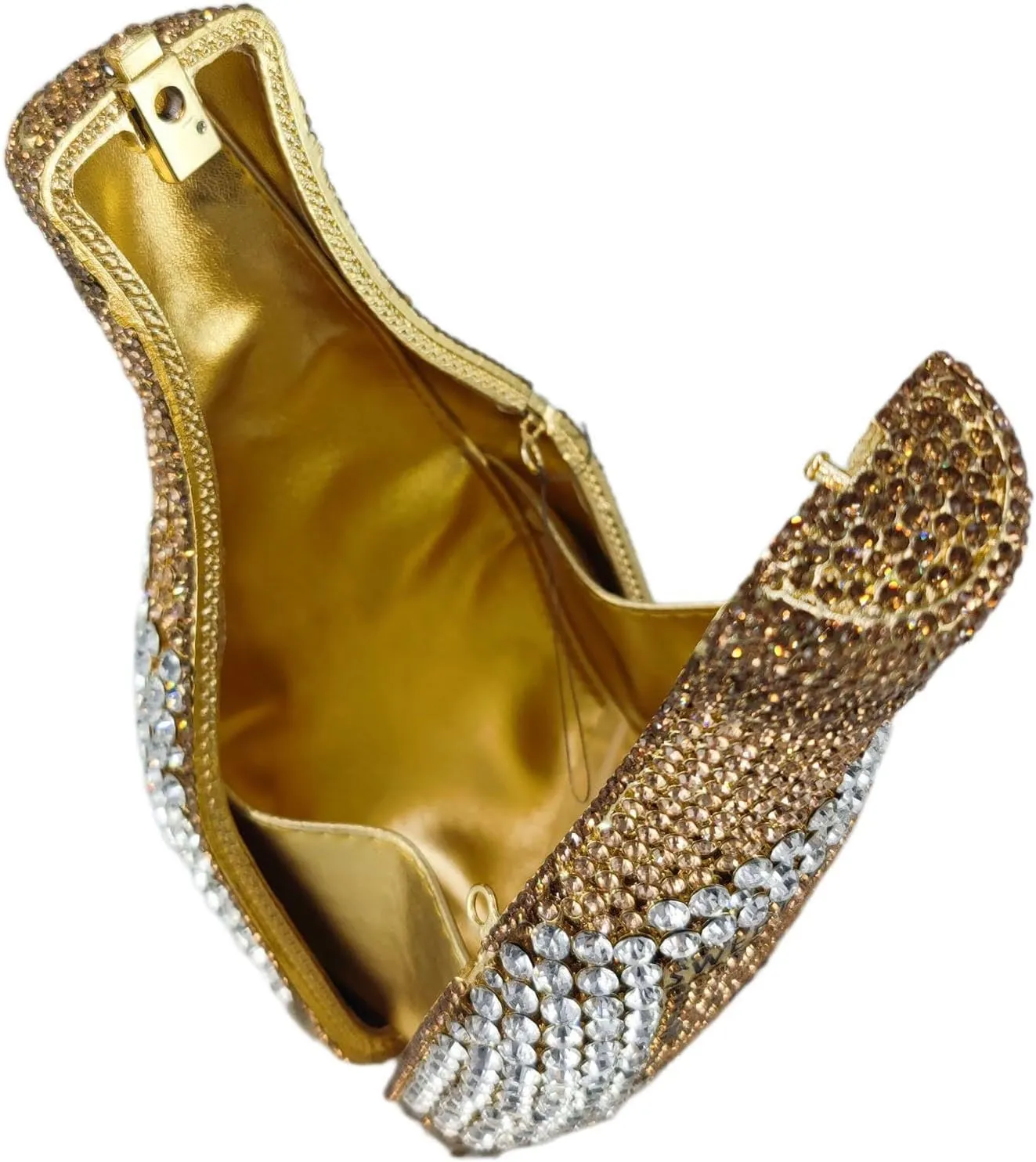 Champagne wine Shape Crystal Clutch Bag Women Evening Handbags Bridal Party Rhinestone Purse Wedding Bag,Mini