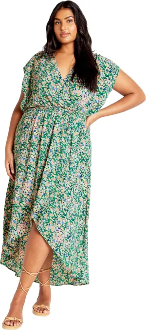 City Chic Women's Plus Size Ditsy Wrap Dress