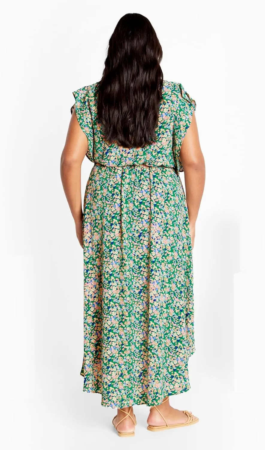 City Chic Women's Plus Size Ditsy Wrap Dress