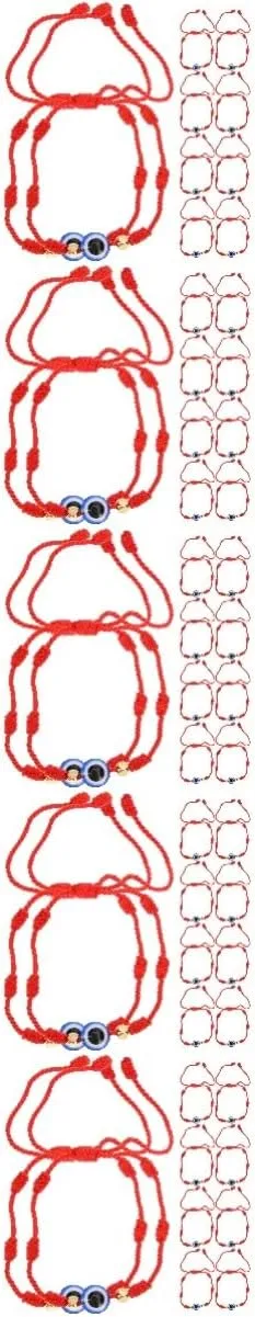 CLISPEED 5sets Red Rope Evil Eye Bracelet String Bracelet Set Charm for Women 10pcs*5