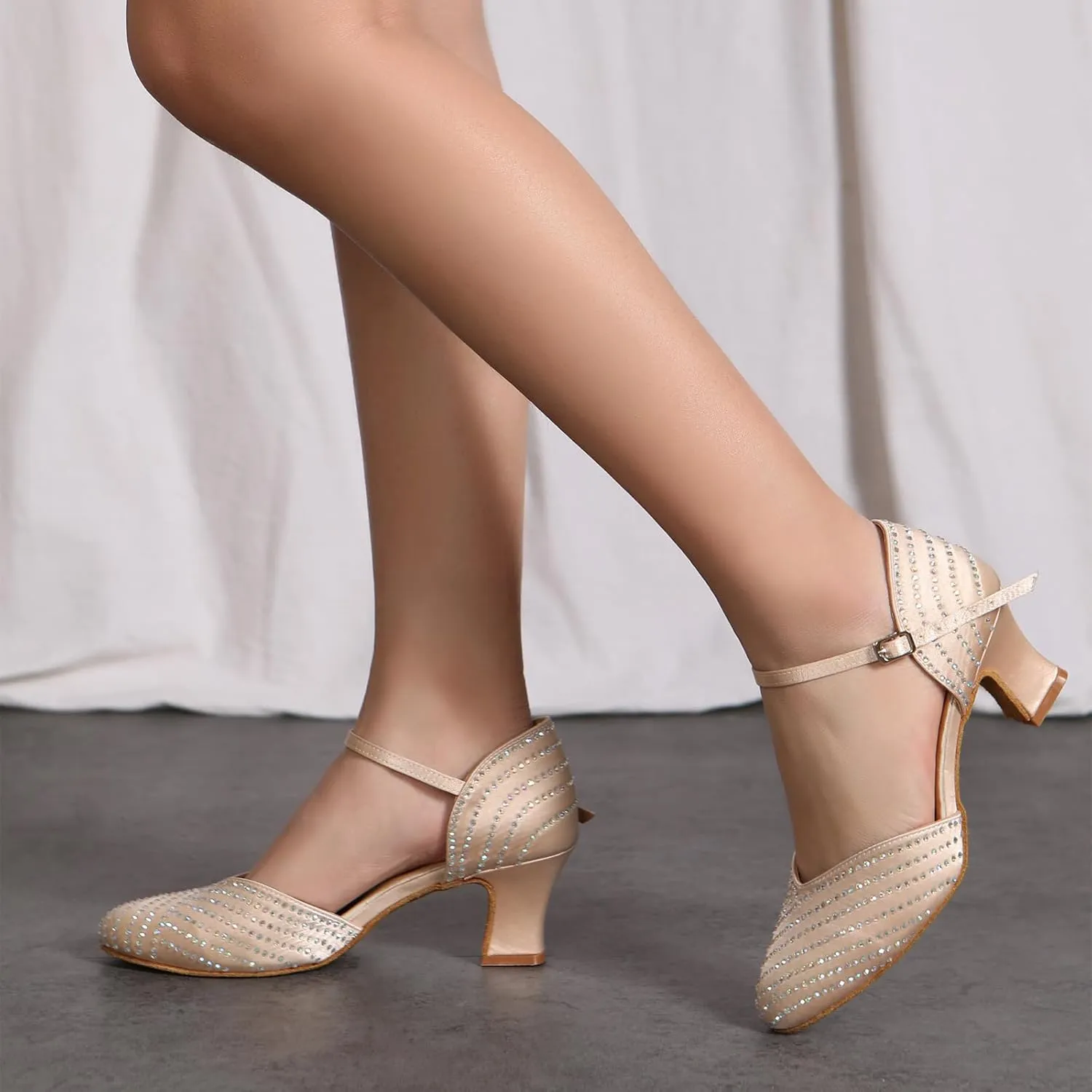 Closed Toe Ballroom Dance Shoes Rhinestone Character Shoes for Women 1920s,Model YCL633