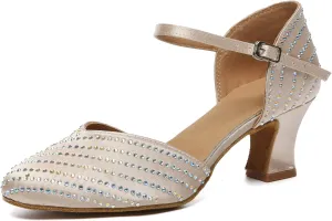 Closed Toe Ballroom Dance Shoes Rhinestone Character Shoes for Women 1920s,Model YCL633