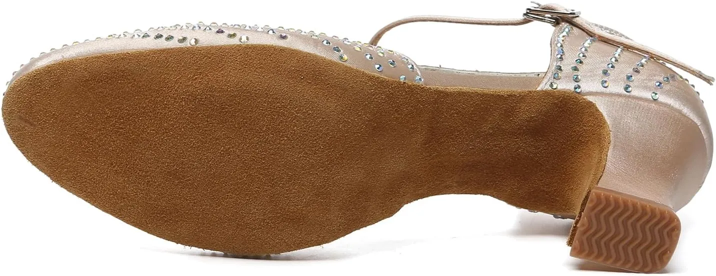 Closed Toe Ballroom Dance Shoes Rhinestone Character Shoes for Women 1920s,Model YCL633