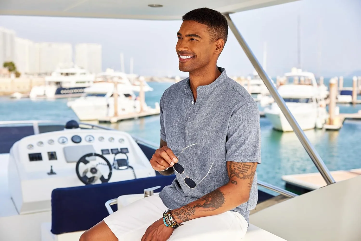 COOFANDY Men's Linen Henley Shirt Short Sleeve Casual Summer Beach Hippie T Shirts