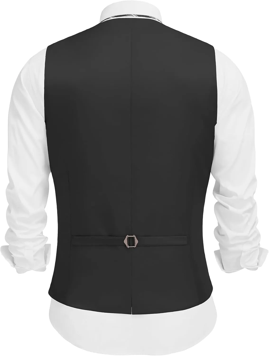 COOFANDY Men's Linen Vest Casual Linen Slim Fit Suit Vests Dress Waistcoat Wedding Business Prom