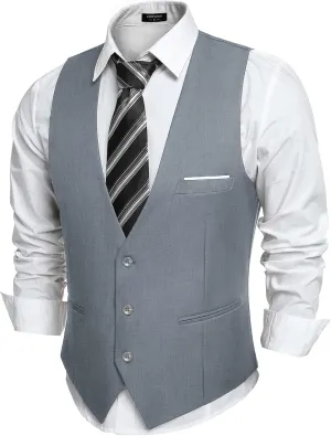 COOFANDY Men's Suit Vest Slim Fit Formal Dress Waistcoat Casual Business Vests for Suit or Tuxedo
