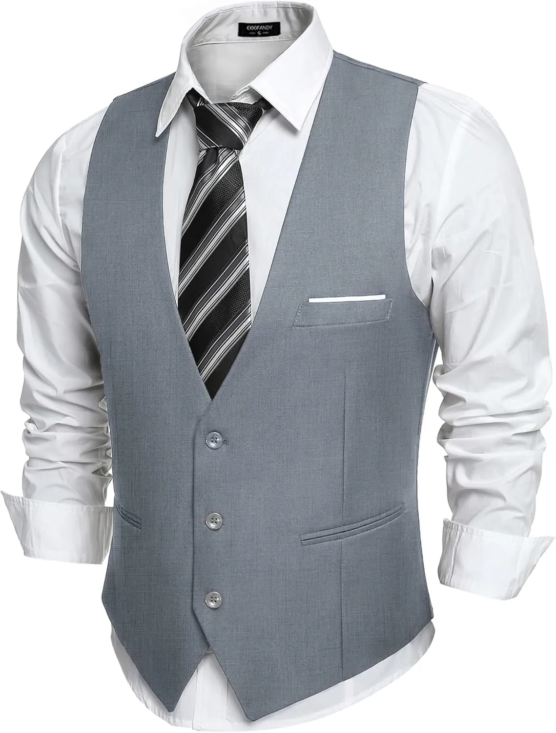 COOFANDY Men's Suit Vest Slim Fit Formal Dress Waistcoat Casual Business Vests for Suit or Tuxedo