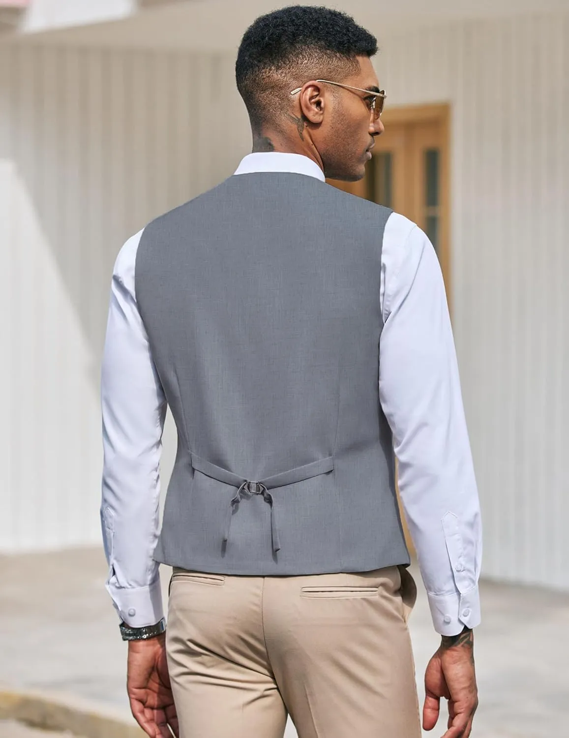 COOFANDY Men's Suit Vest Slim Fit Formal Dress Waistcoat Casual Business Vests for Suit or Tuxedo