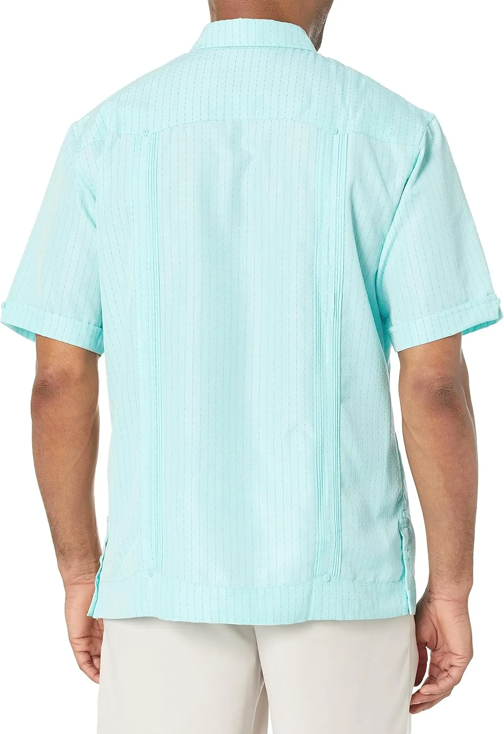 Cubavera Men's Ecoselect Textured Two-Pocket Short Sleeve Button-Down Guayabera Shirt