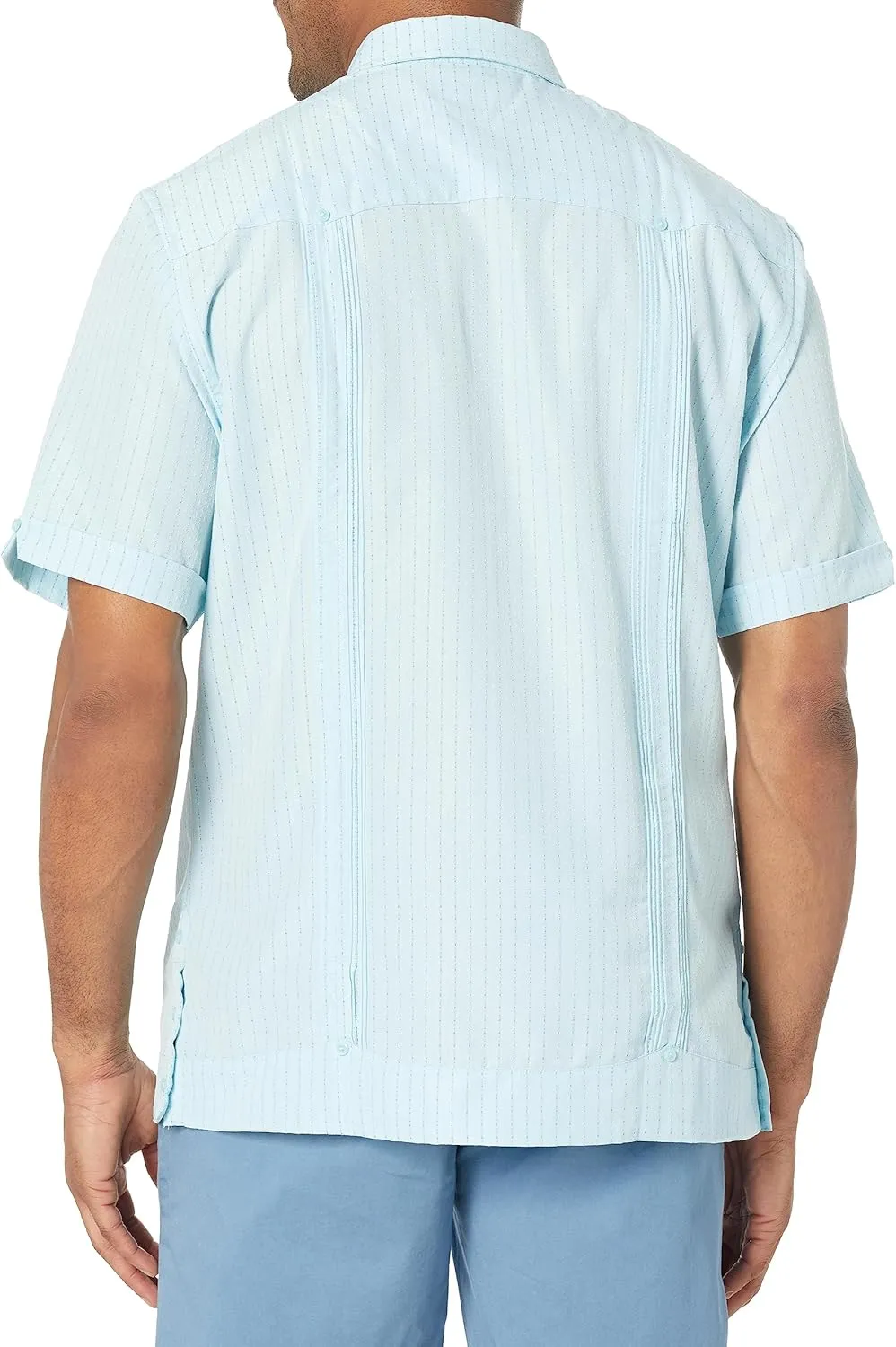 Cubavera Men's Ecoselect Textured Two-Pocket Short Sleeve Button-Down Guayabera Shirt