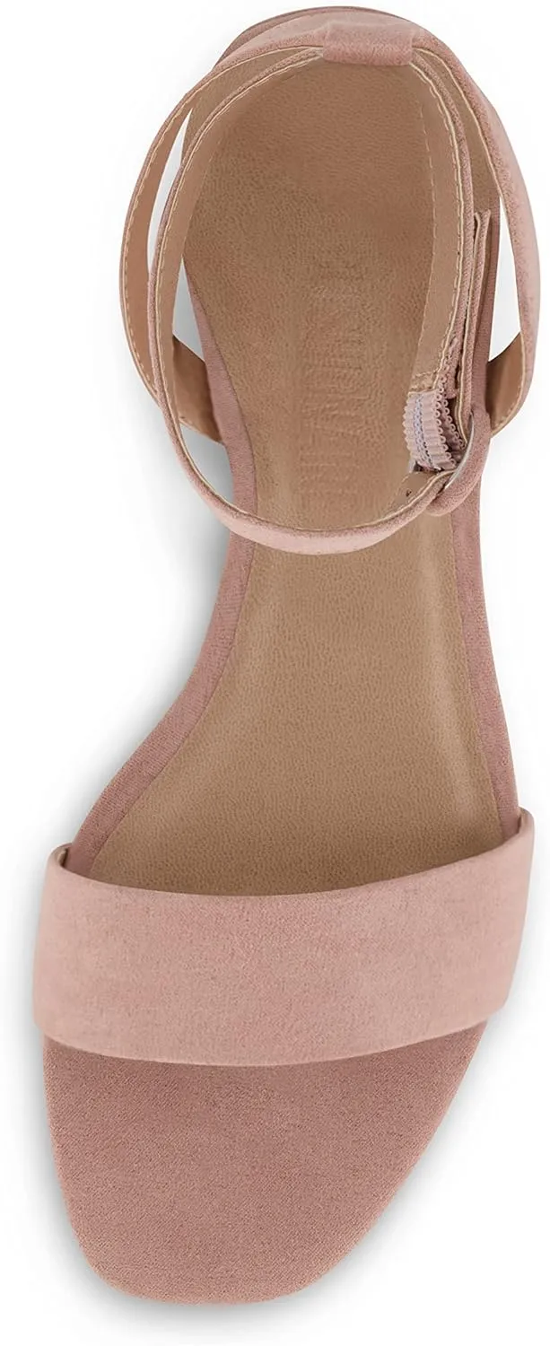CUSHIONAIRE Women's Nobu one band low block heel sandal  Wide Widths Available
