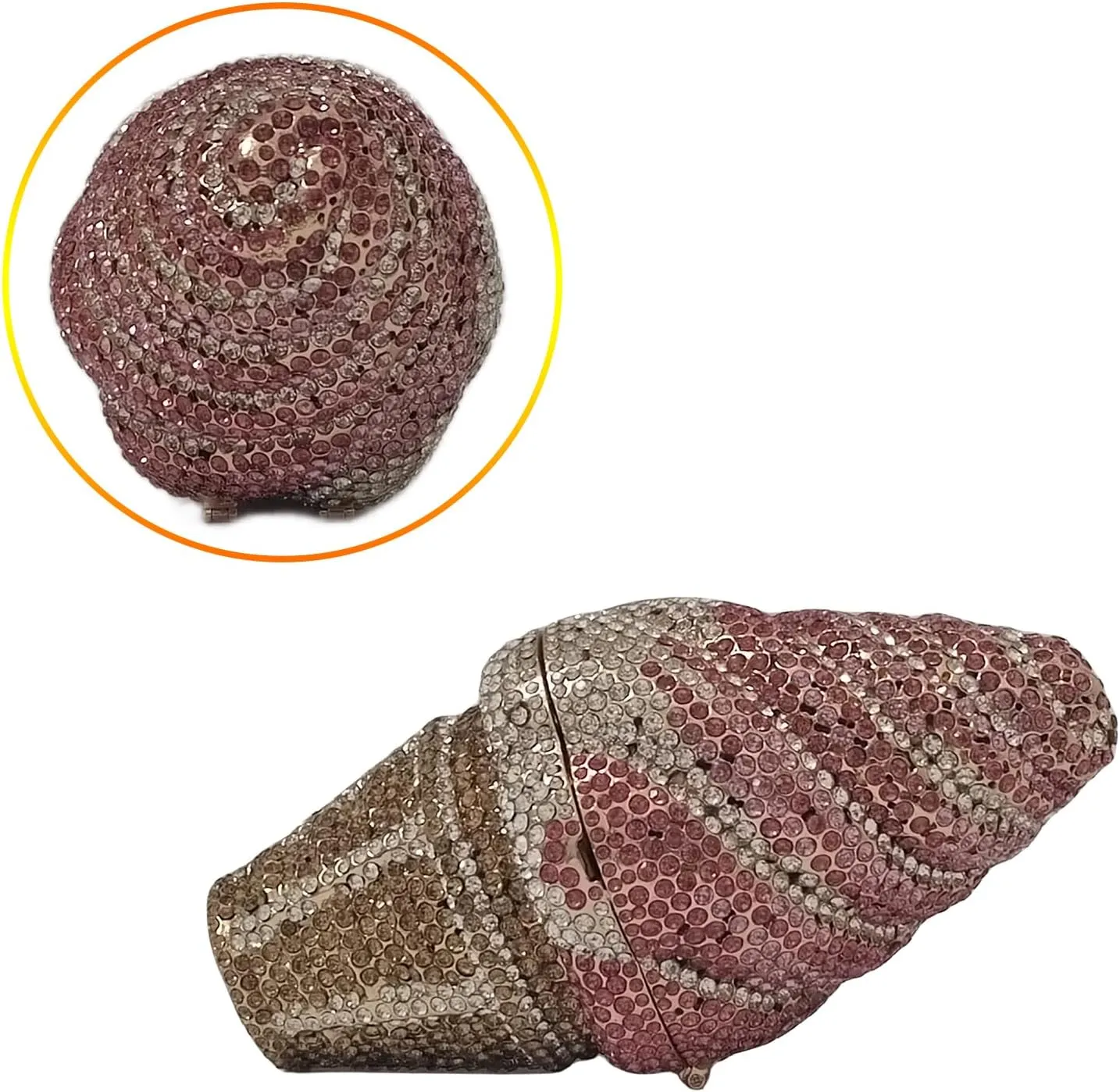 Cute Ice Cream Diamond Clutch Mini Crystal Purse Evening Bags Rhinestone for Women Party Wedding Cocktail Prom