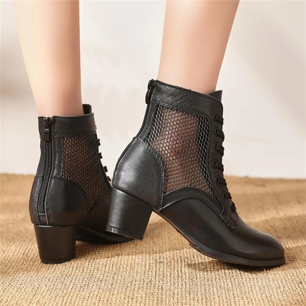 Dance Shoes for Women, Lace-Up Jazz Boots Professional Closed-Toe High Top Teaching Practice Dancing Shoes