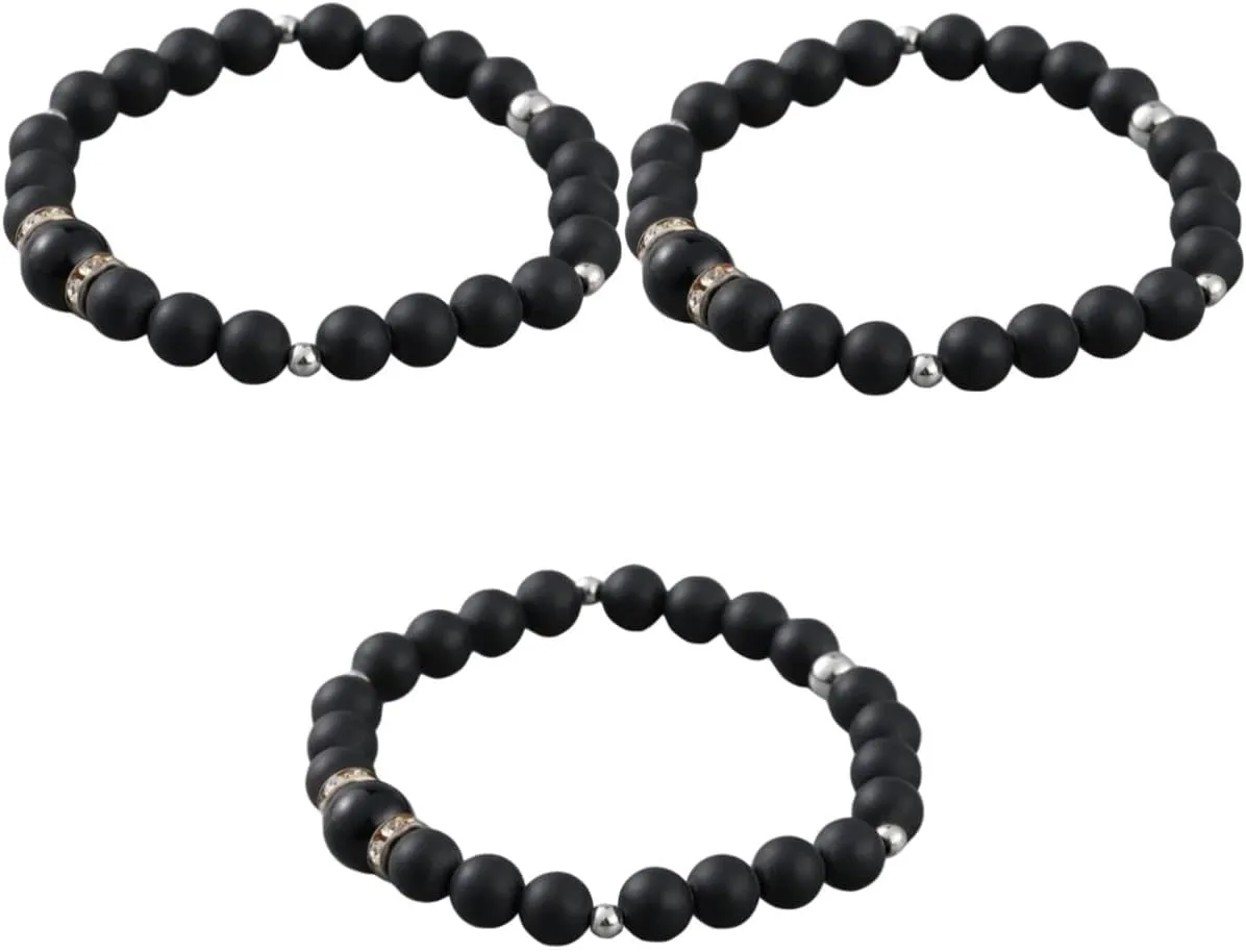 DECHOUS 3pcs Elegant Men's Bracelet Stone Bracelet for Men Woven Beaded Jewelry for Office