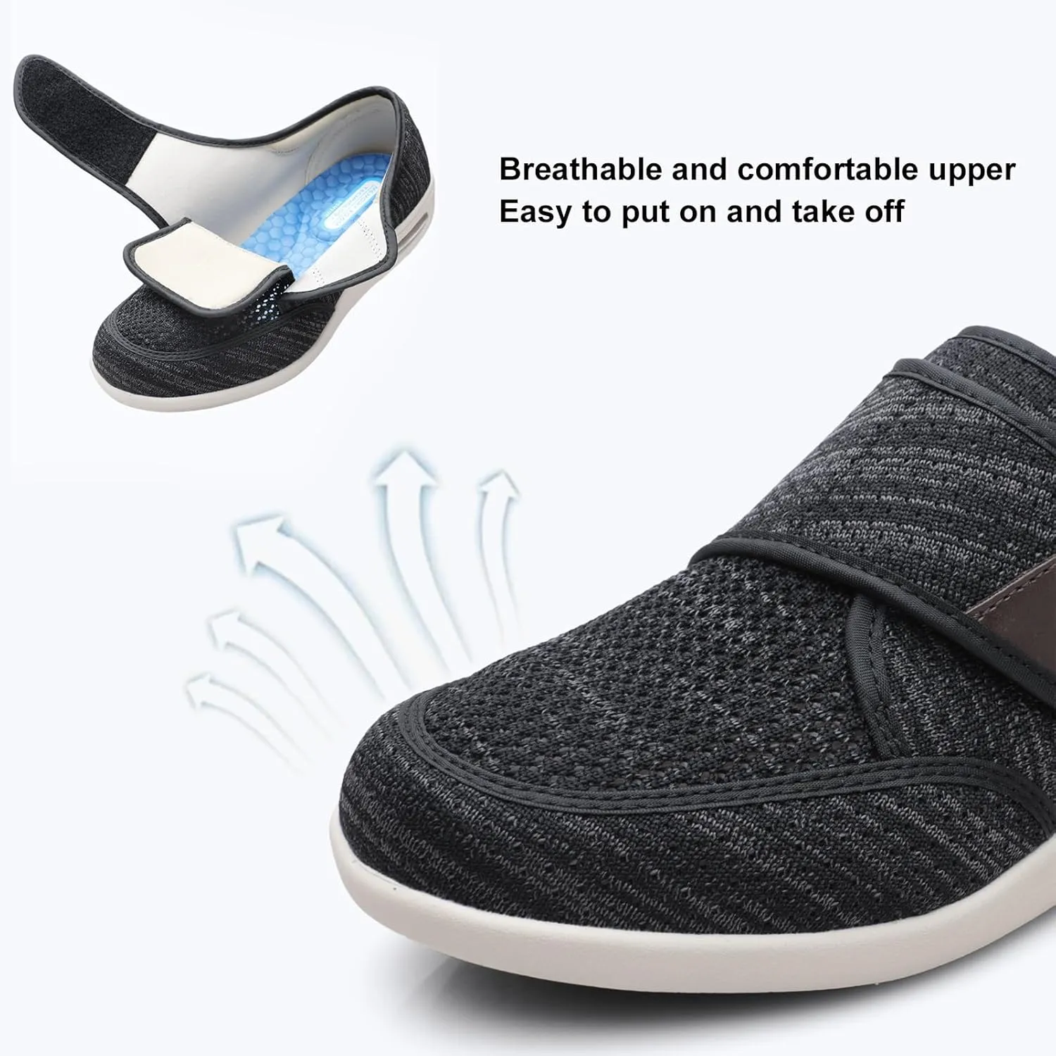 Diabetic Shoes with Plantar Fasciitis Men's Extra Wide Fitting Orthopedic Shoes