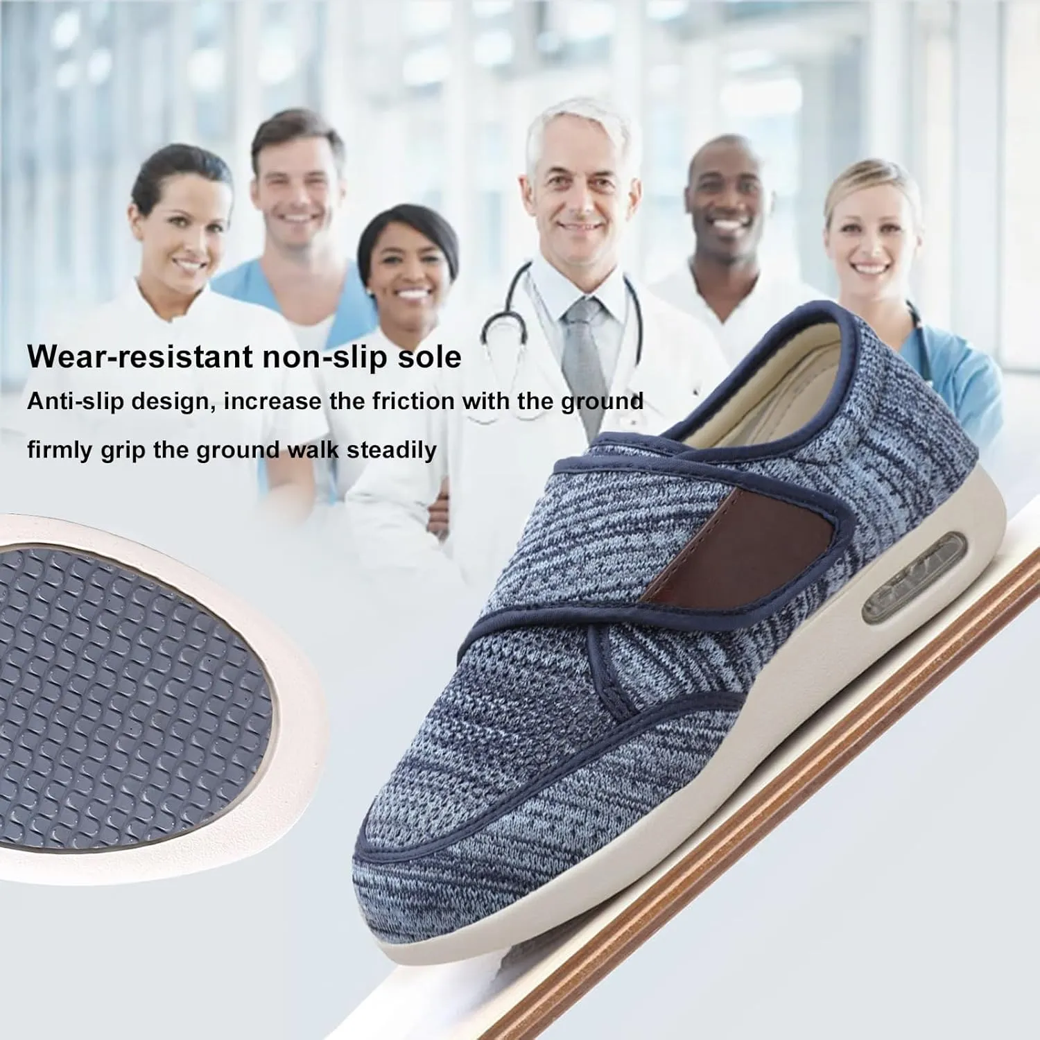 Diabetic Shoes with Plantar Fasciitis Men's Extra Wide Fitting Orthopedic Shoes
