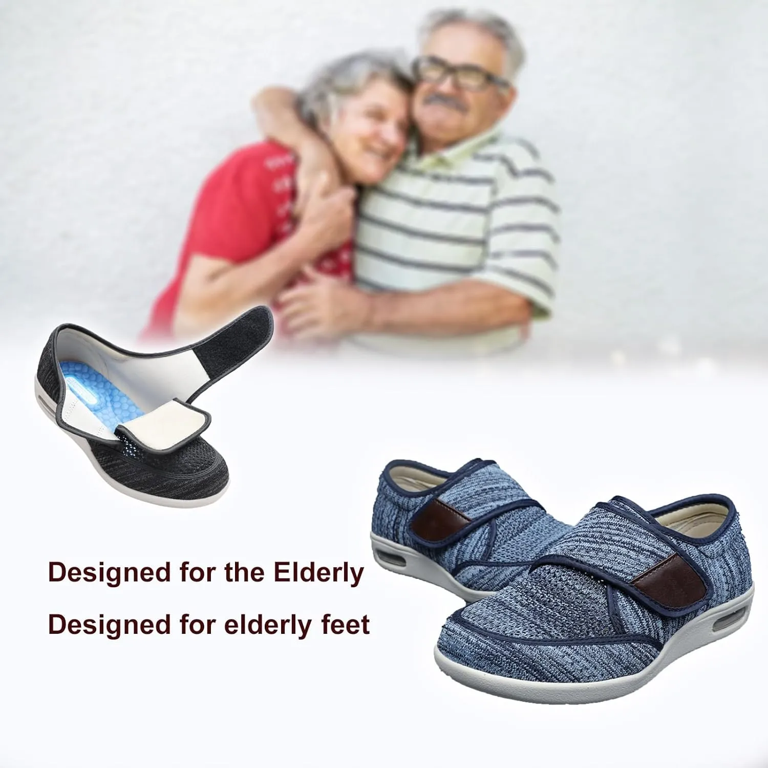Diabetic Shoes with Plantar Fasciitis Men's Extra Wide Fitting Orthopedic Shoes