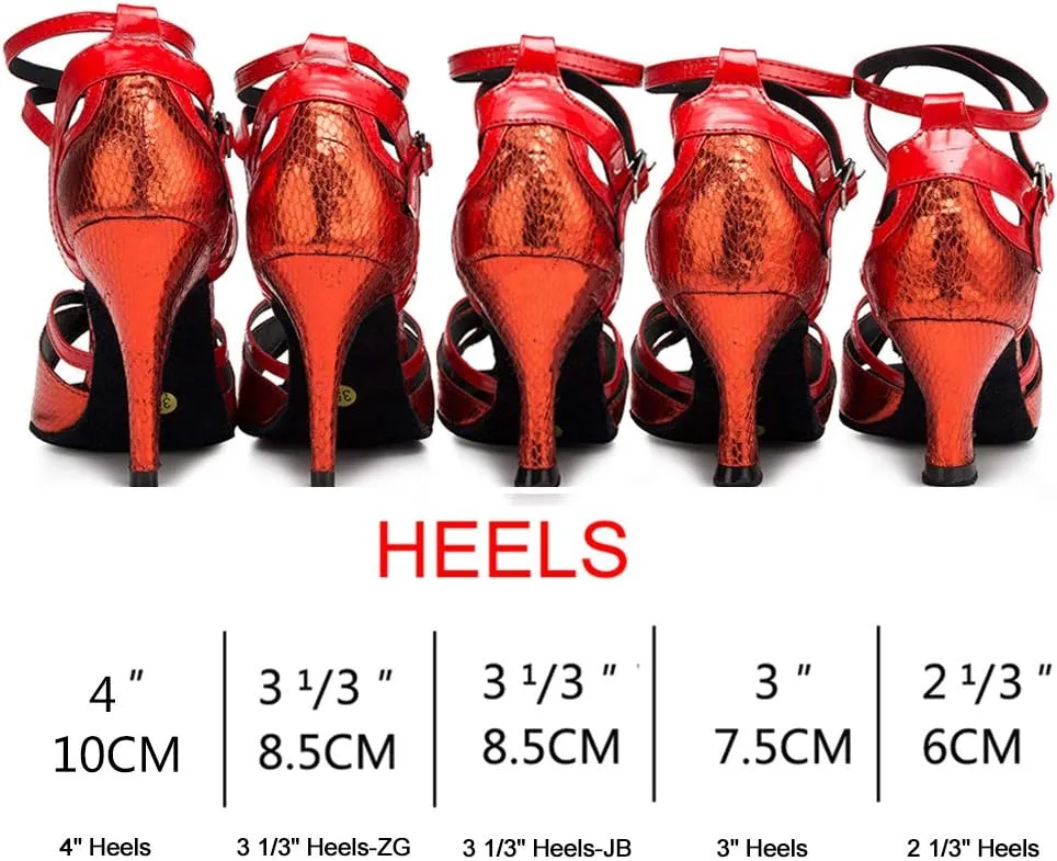 DKZSYIM Women's Professional Latin Dance Shoes Ballroom Wedding Performance Shoes,Model L018