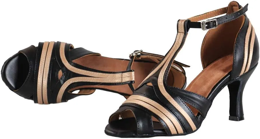 DKZSYIM Women's Professional Latin Dance Shoes Ballroom Wedding Performance Shoes,Model L018