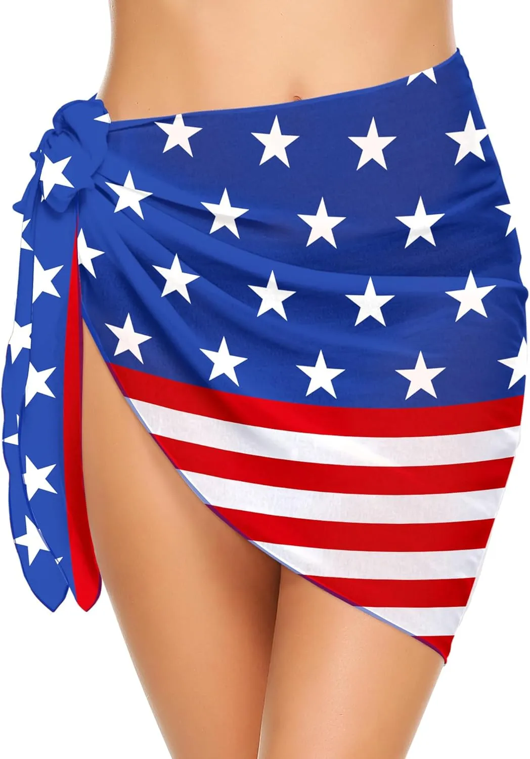Ekouaer Women's Short Sarongs Chiffon Cover Ups Sheer Bikini Wraps for Swimwear S-3XL