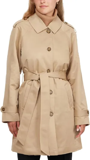 ELLEN TRACY Women's Trench Coat - Waist Belted Button Up Long Raincoat for Ladies (Sizes: S-XL)