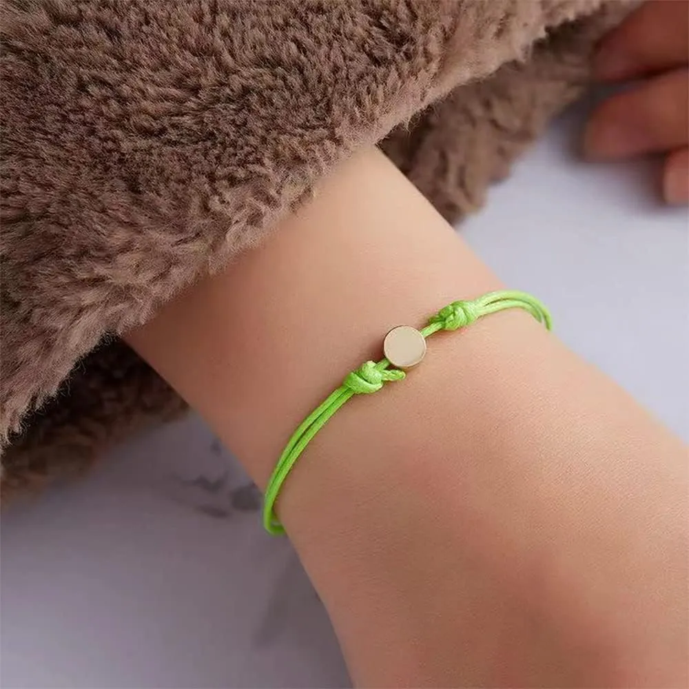 EMESLY Friendship Charm Adjustable Bracelets with Message Card (Set of 5); Perfect Jewelry Gift for Friends & Family
