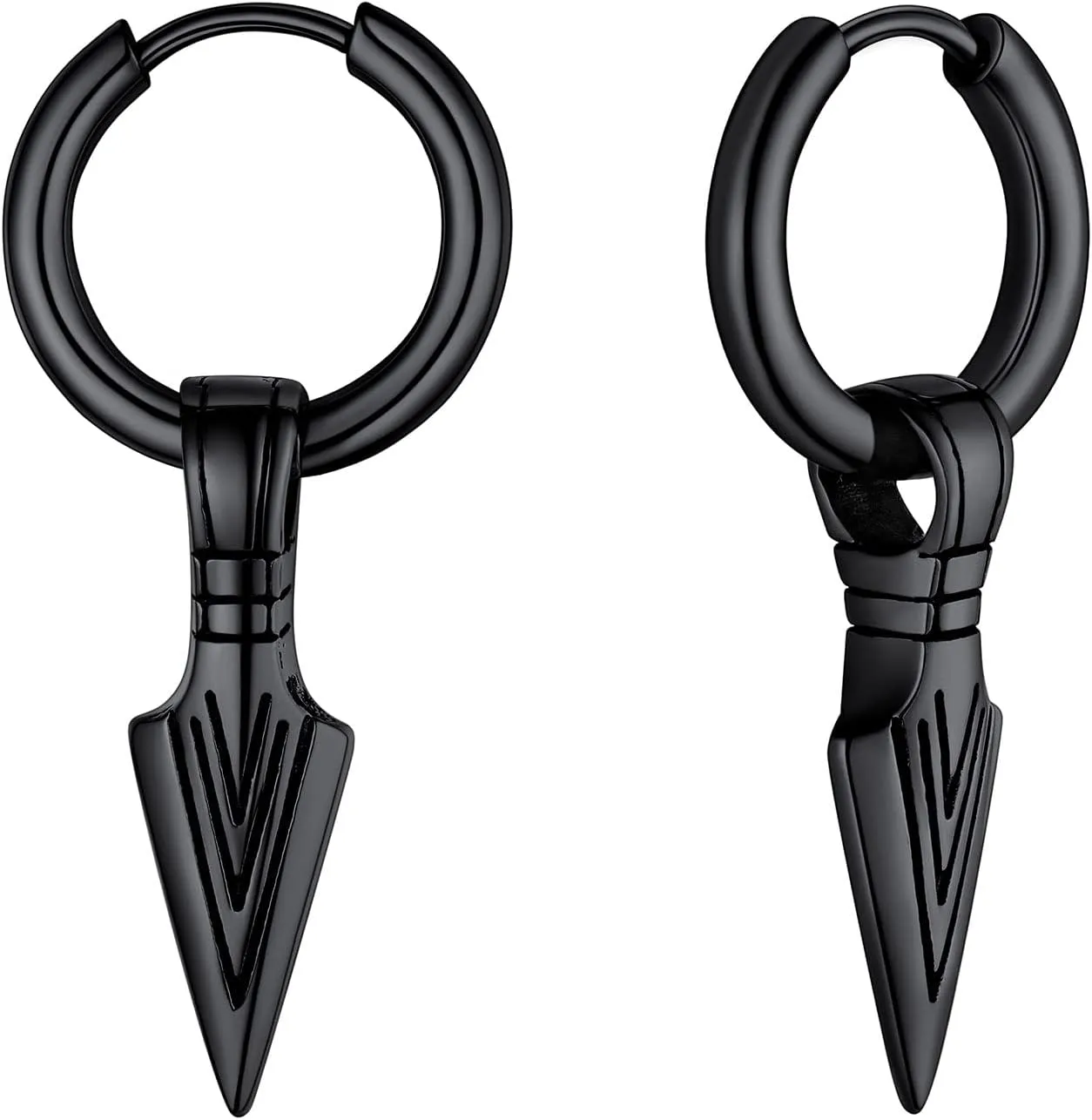 FaithHeart Viking Raven Earrings for Men Sturdy Stainless Steel Punk Rock Earrings Lightweight Hypoallergenic Ear Jewelry with Gift Box