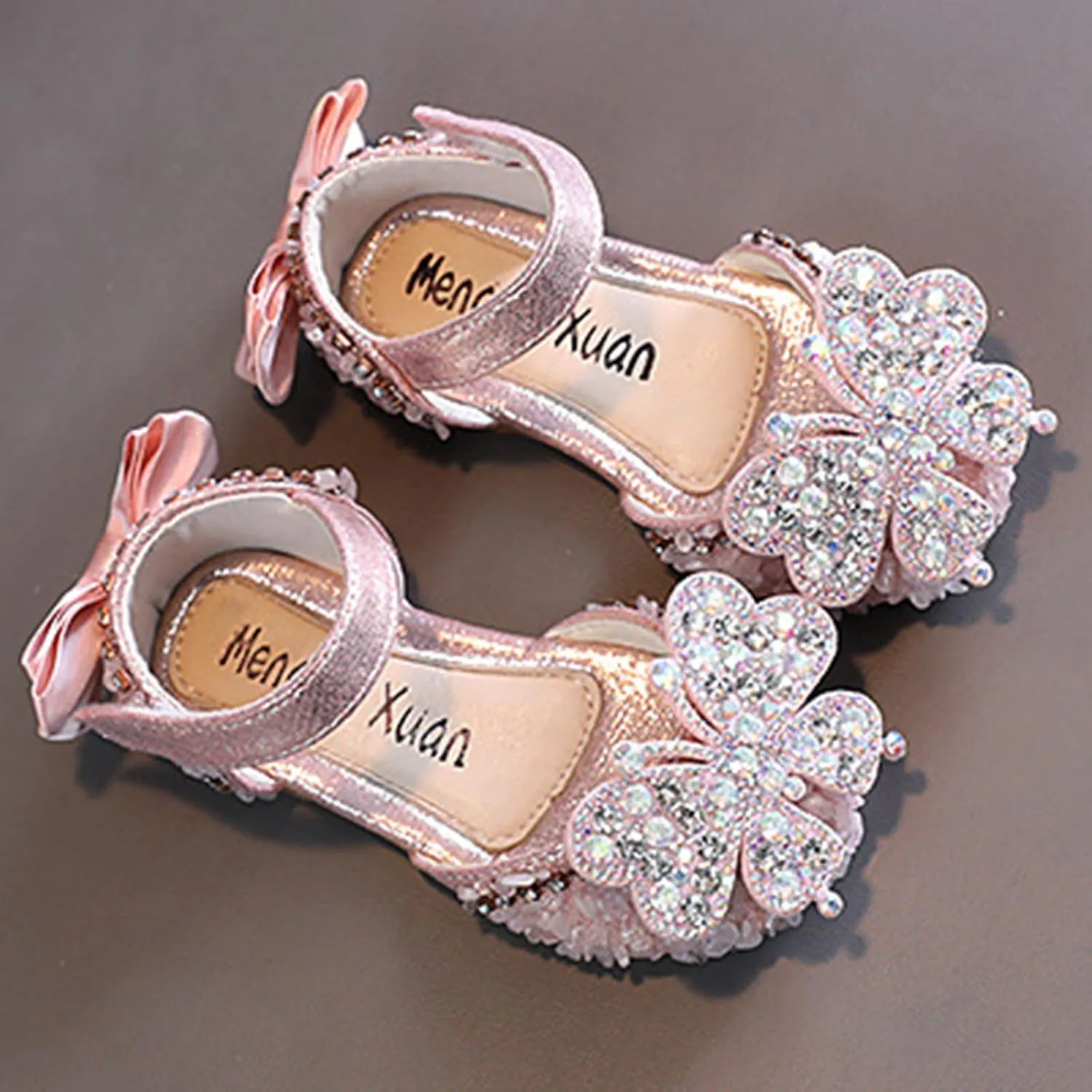 Fashion Spring And Summer Girls Shoes Dress Performance Dance Shoes Rhinestone Sequins Cartoon Butterfly Baby