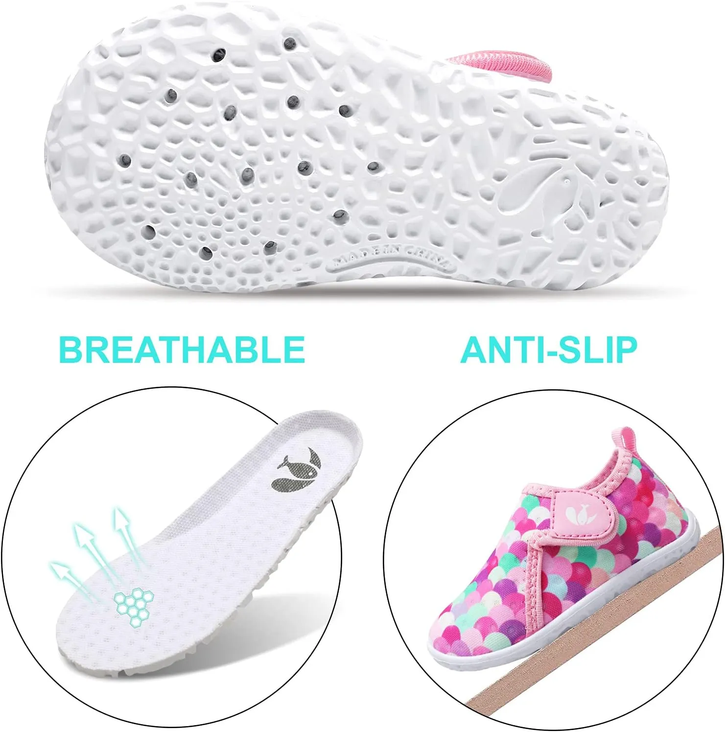 FEETCITY Boys Girls Water Shoes Kids Aqua Socks Quick Dry Barefoot for Beach Swimming Pool