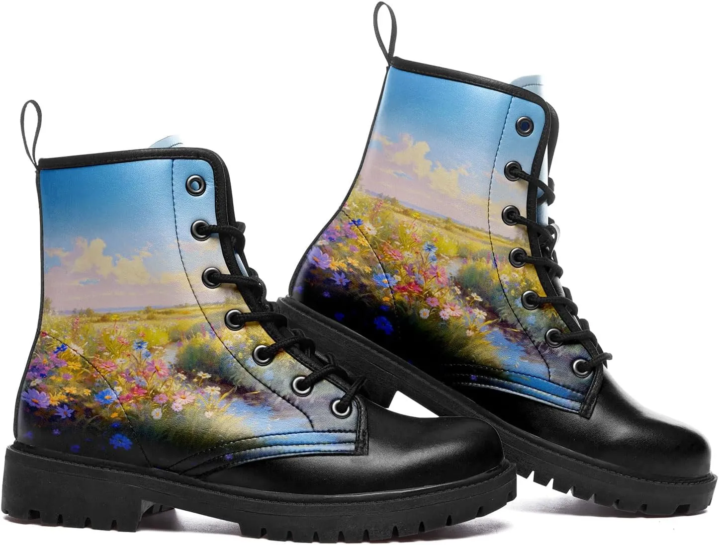 Floral Lady's Ankle Boots Fashion Comfortable Platform Women's Dress Booties Gift Flowers Lace-up Trendy Dress Shoes